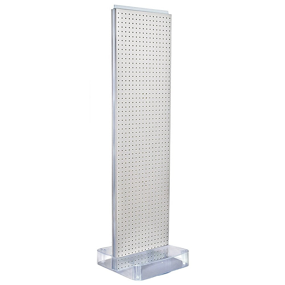 Two-Sided Pegboard Floor Display on Studio Base: Panel Size: 16"W x 60"H, White