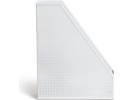 U Brands The Perforated Collection Metal Magazine File Holder, White