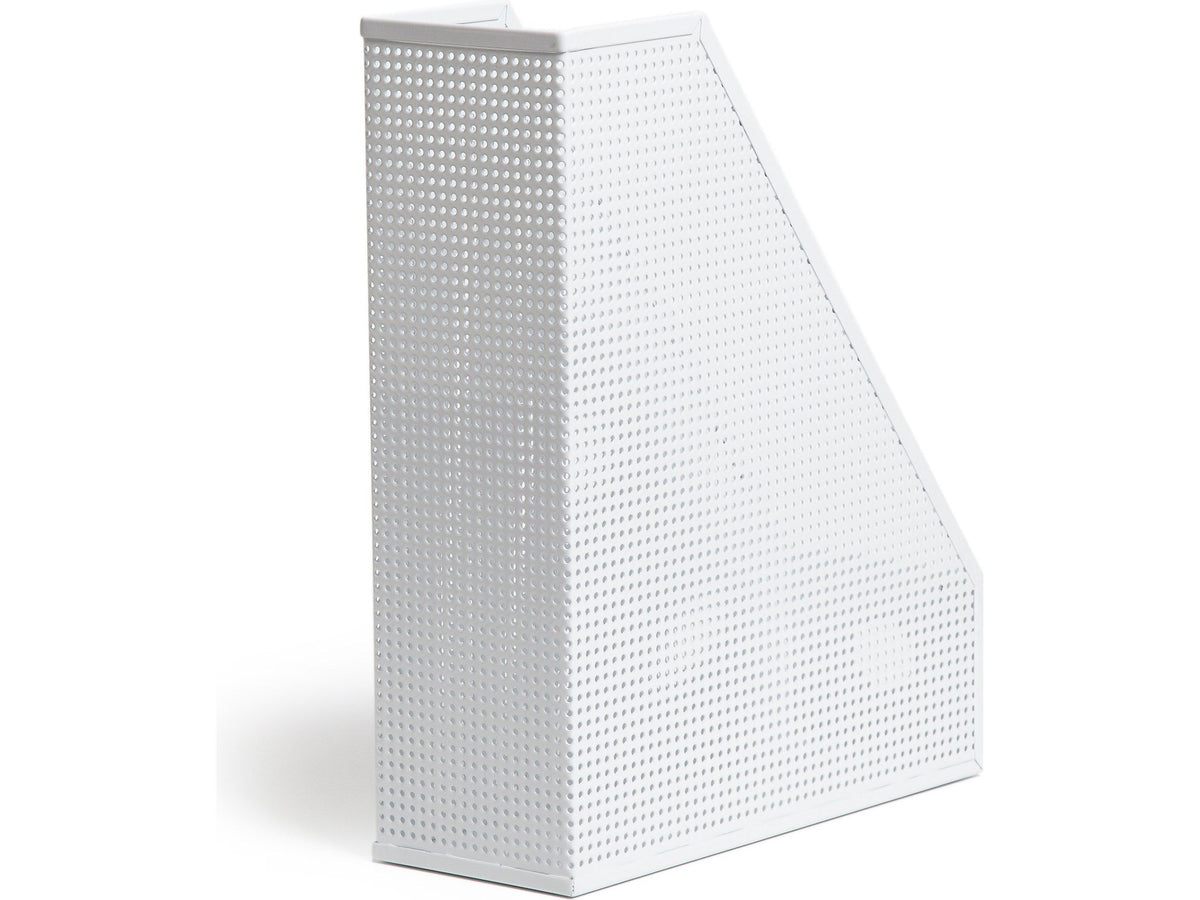 U Brands The Perforated Collection Metal Magazine File Holder, White