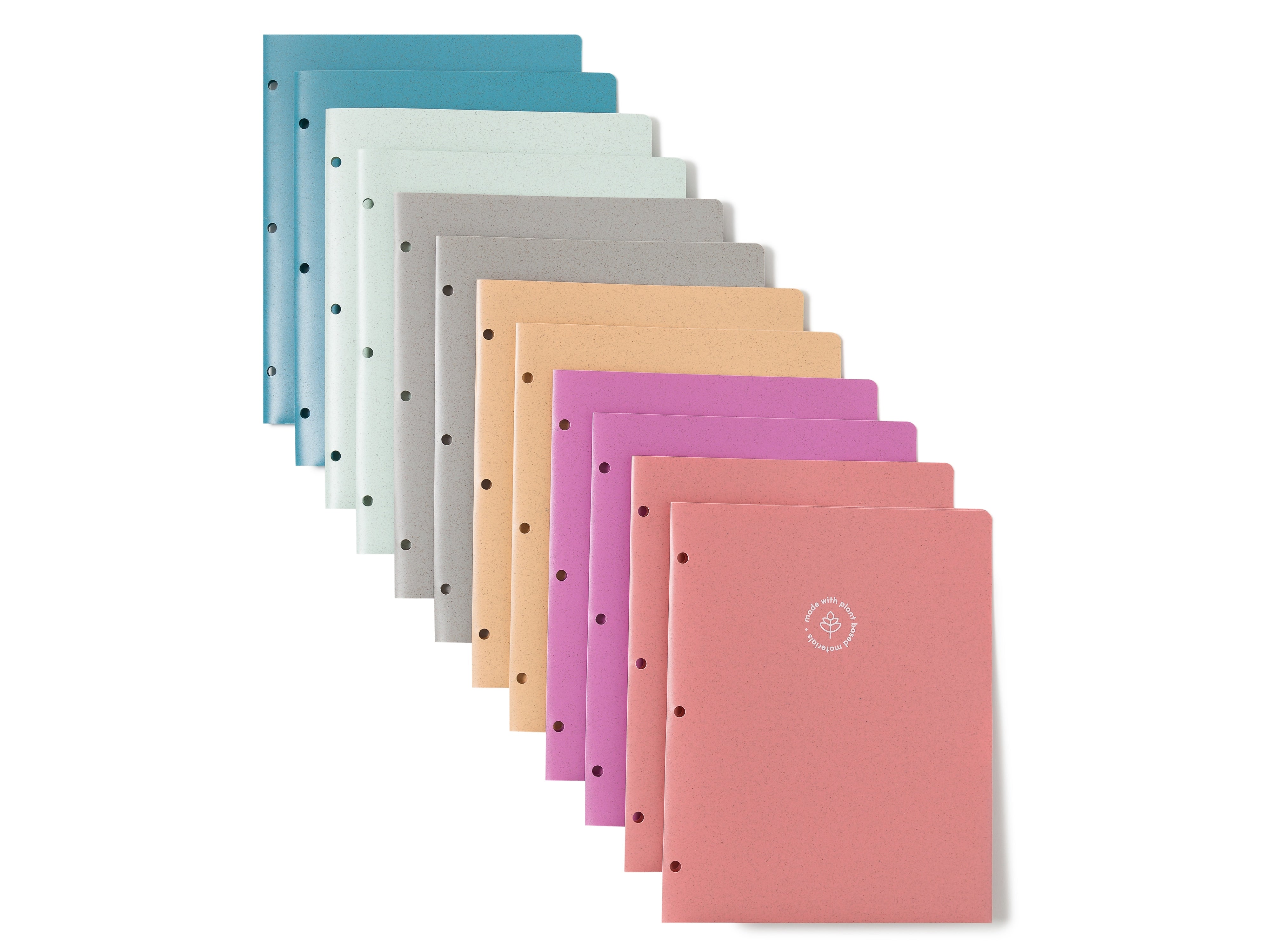 U Brands U-Eco 3-Hole Punched 2-Pocket Folders, Assorted Colors, 12/Pack