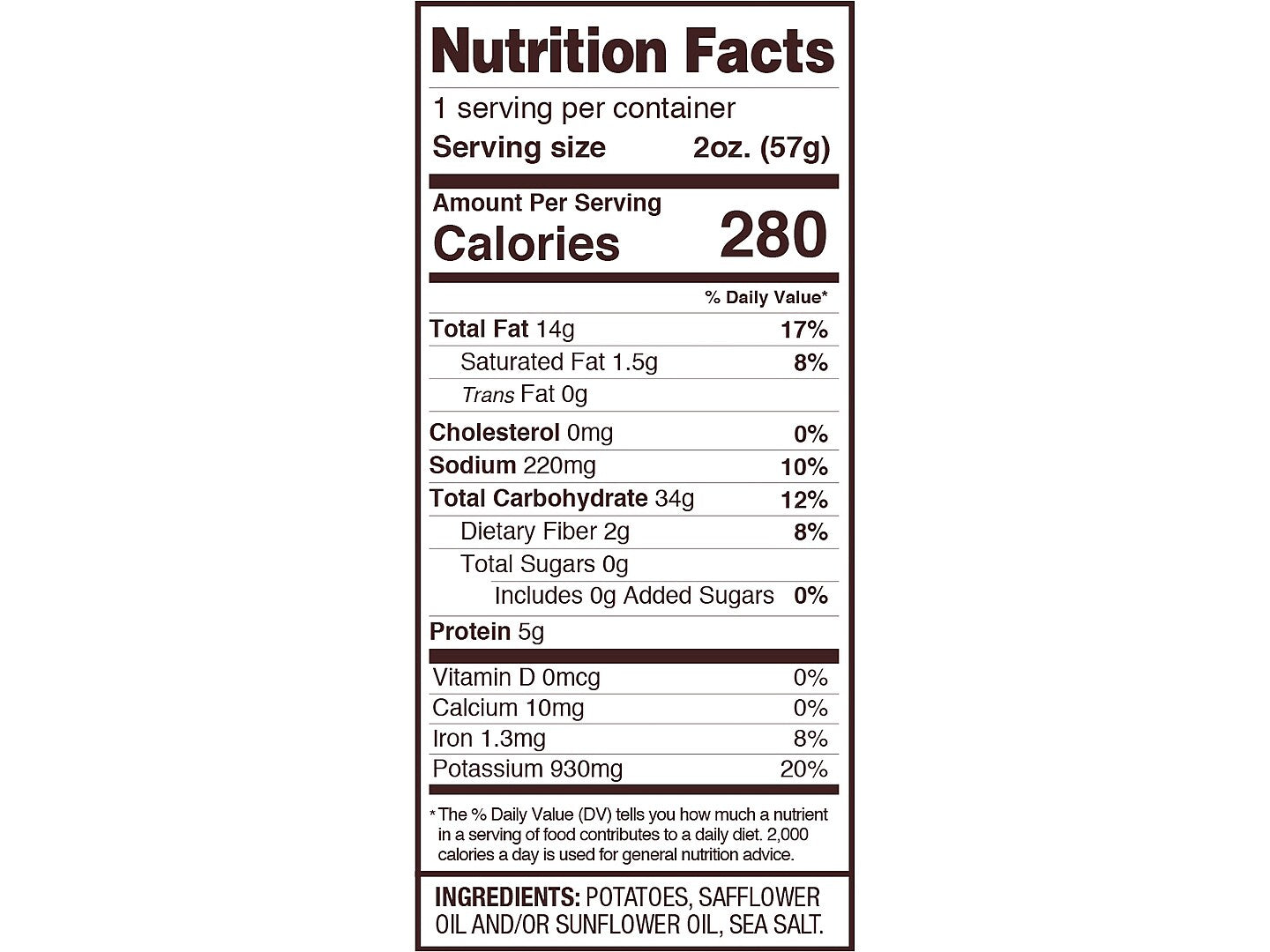 Uglies Gluten-Free Sea Salt Kettle Potato Chips, 2 oz., 24 Bags/Carton