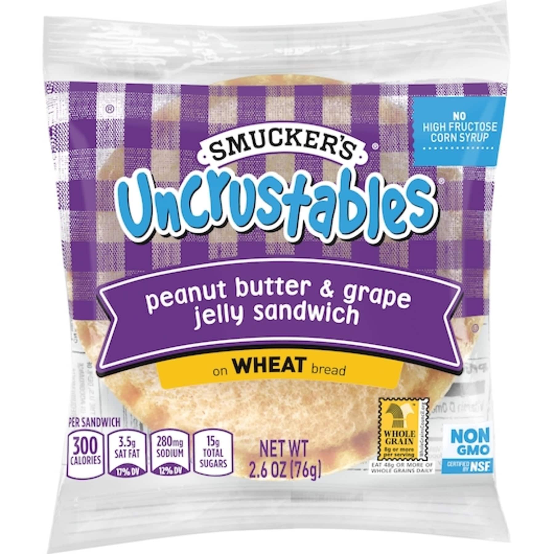 Uncrustables Wheat Peanut Butter & Grape, 2.6 oz, 48/Count