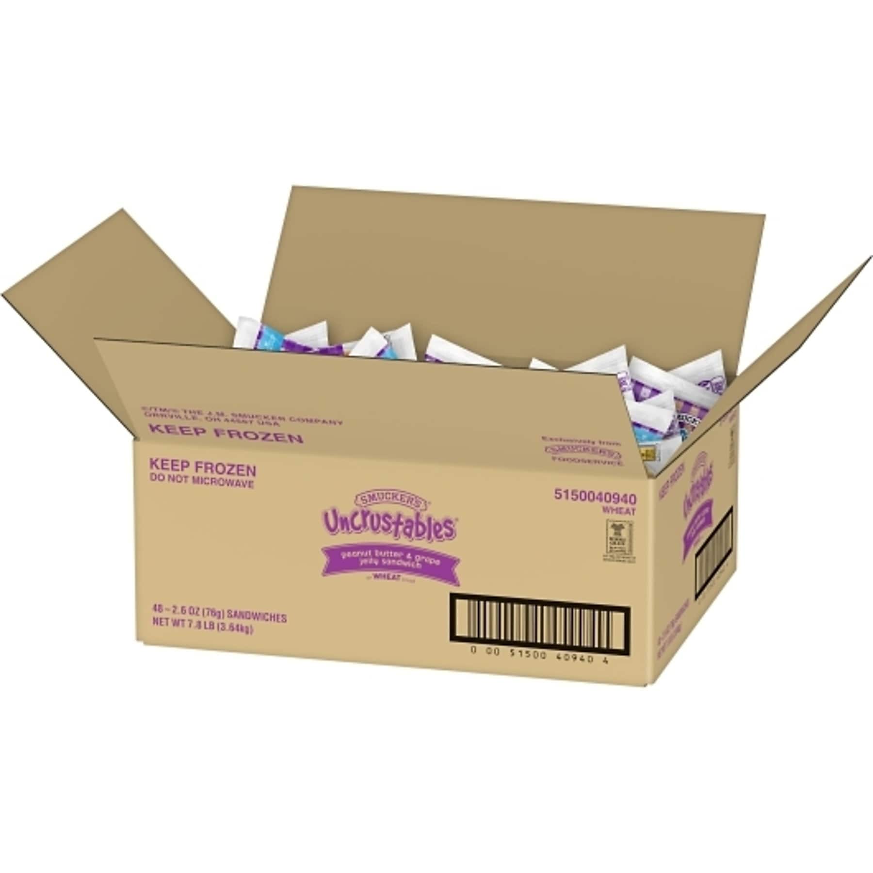 Uncrustables Wheat Peanut Butter & Grape, 2.6 oz, 48/Count
