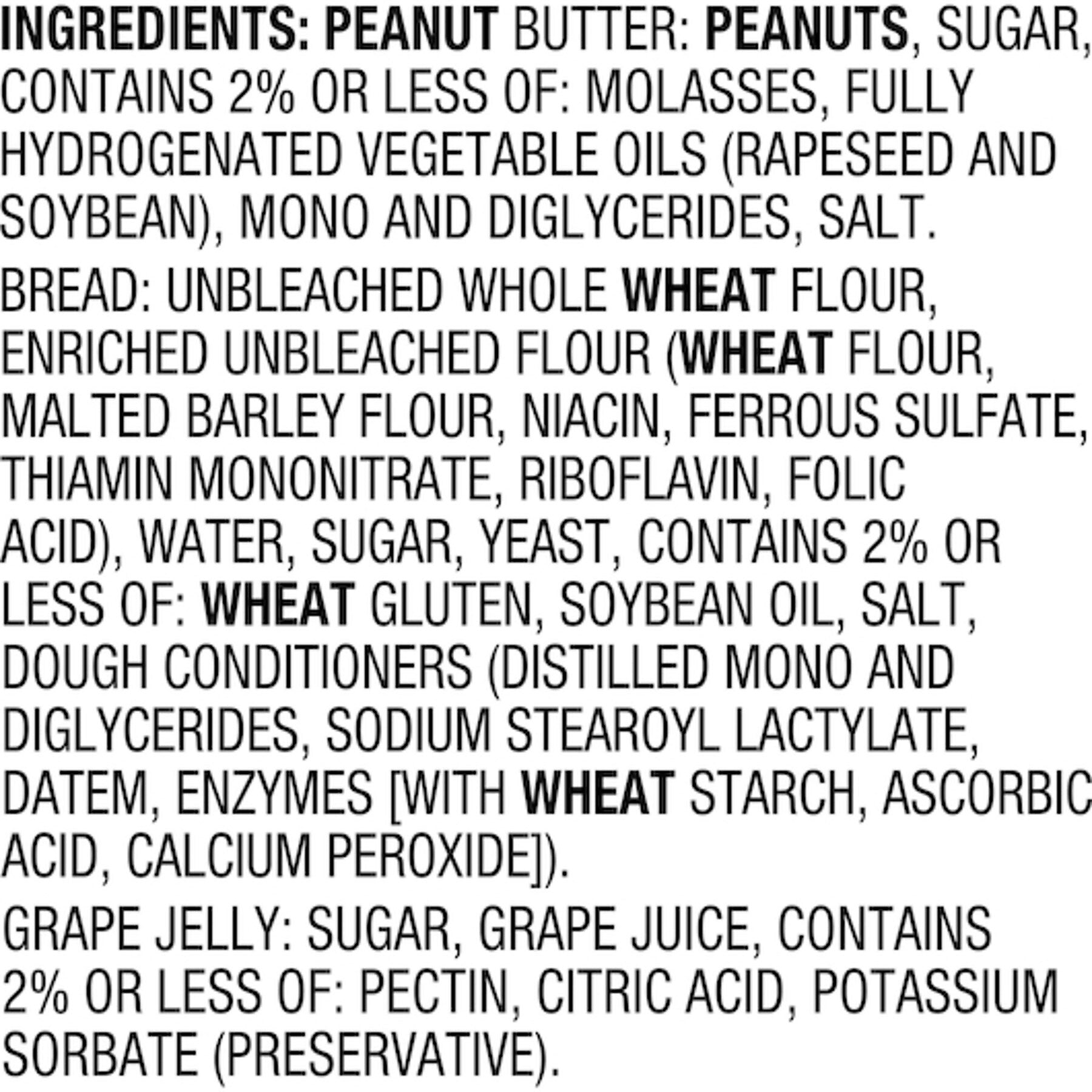 Uncrustables Wheat Peanut Butter & Grape, 2.6 oz, 48/Count