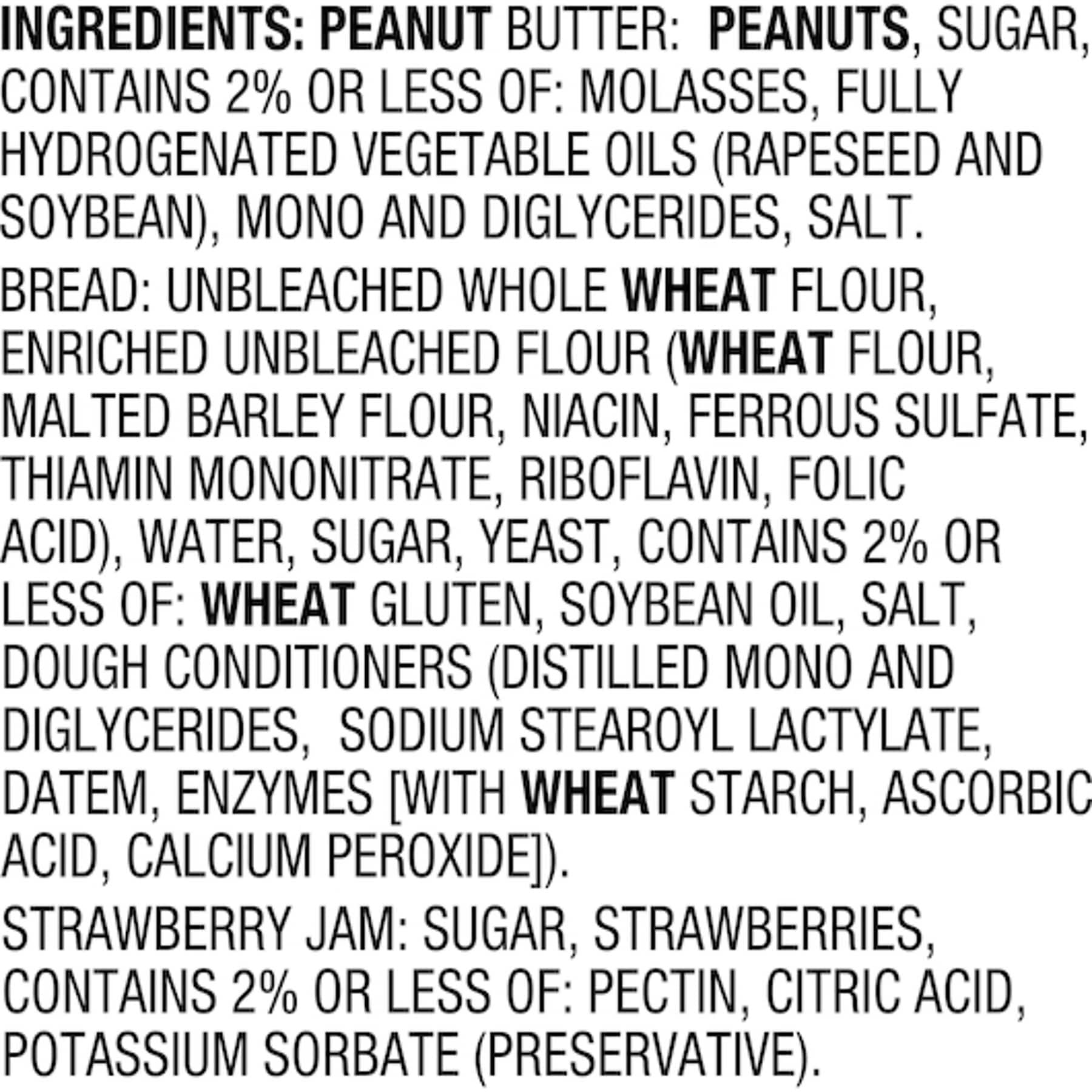 Uncrustables Wheat Peanut Butter & Strawberry, 2.6 oz, 48/Count