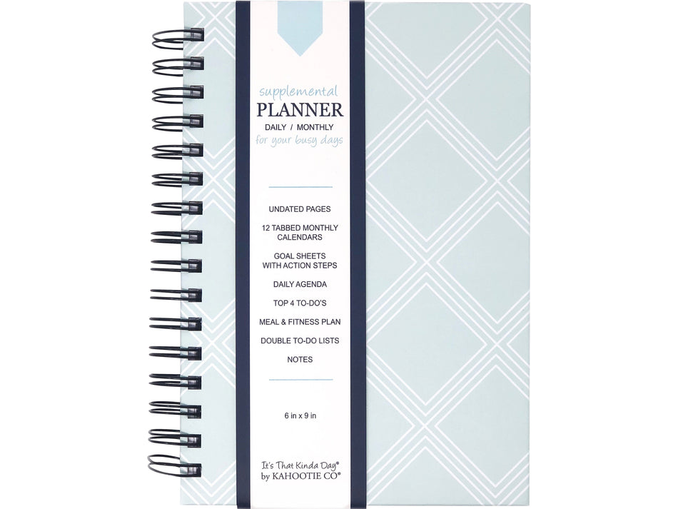 Undated Kahootie Co. 6" x 9" Planner, It's That Kinda Day, Teal Diamond