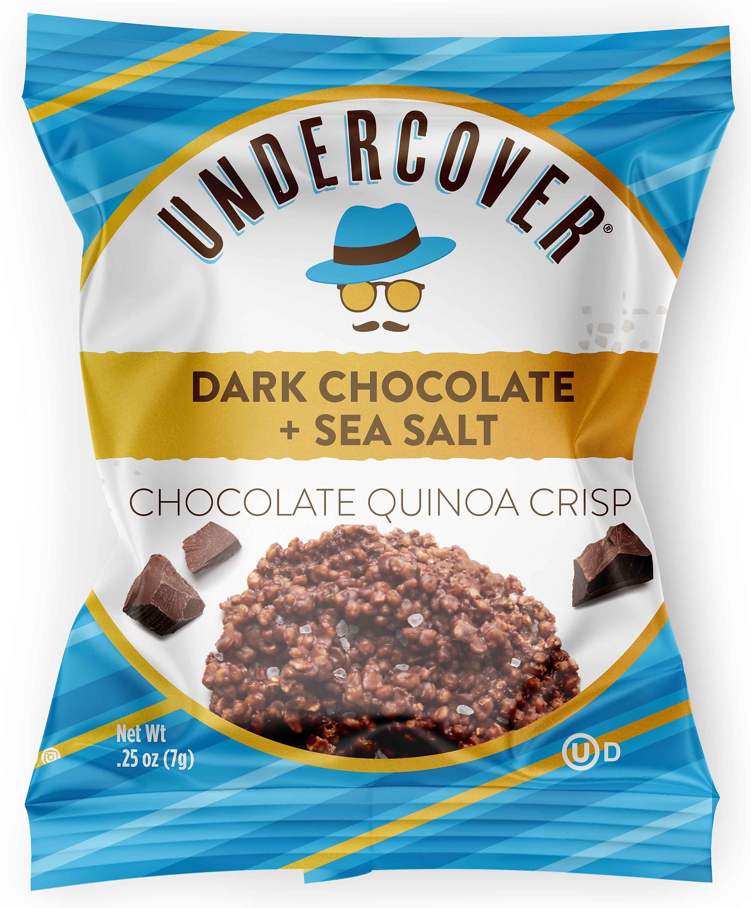 Undercover Snacks Dark Chocolate Sea Salt Crisps, 31.25 oz., 125 Bags/Pack