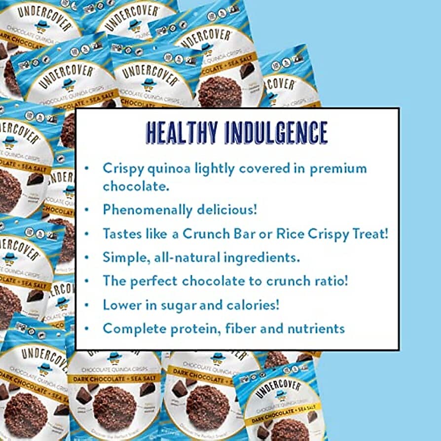 Undercover Snacks Dark Chocolate Sea Salt Crisps, 31.25 oz., 125 Bags/Pack