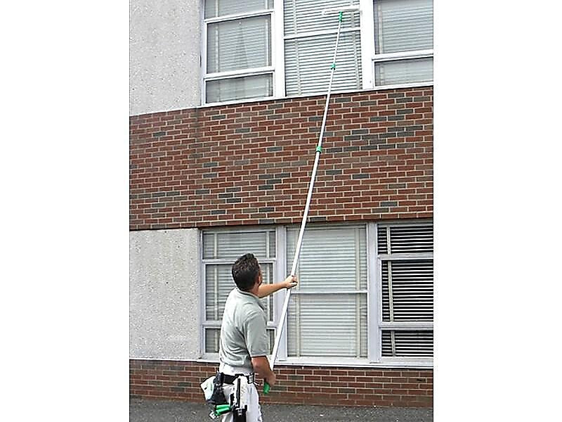 Unger OptiLoc 8' Telescoping Window Extension Pole, Aluminum, Silver/Green