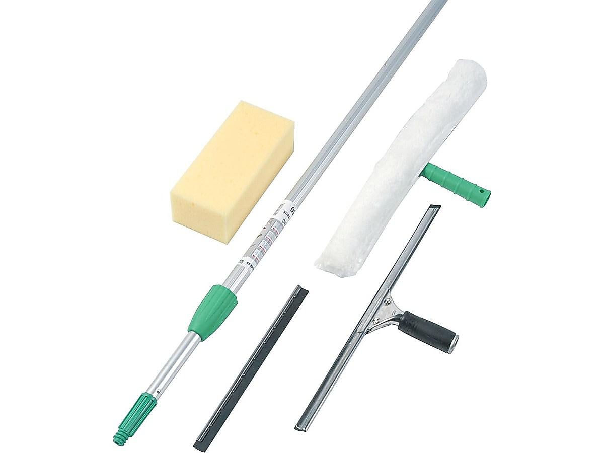 Unger Pro Telescoping Window Cleaning Kit, Silver/Green