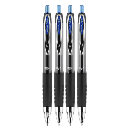 uni-ball 207 Signo RT Retractable Gel Pens, Medium Point, Blue Ink, 4 Pack