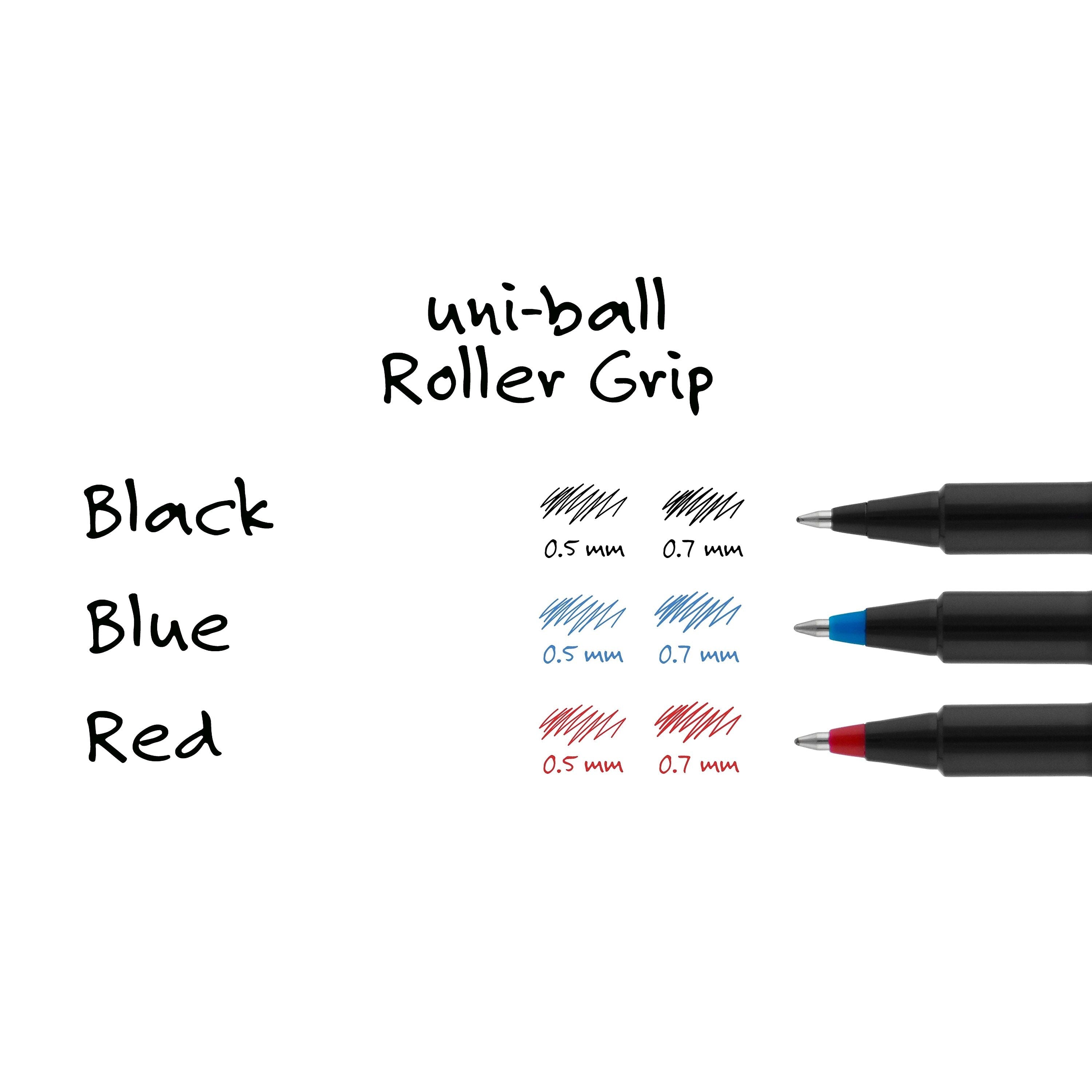 uni-ball Deluxe Rollerball Pens, Fine Point, Black Ink, 12/Pack