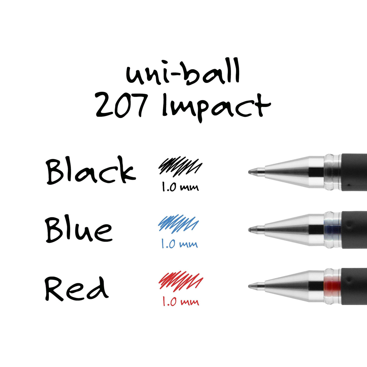 uni-ball Impact Gel-Ink Pen Refill, Bold Tip, Black Ink, 2/Pack