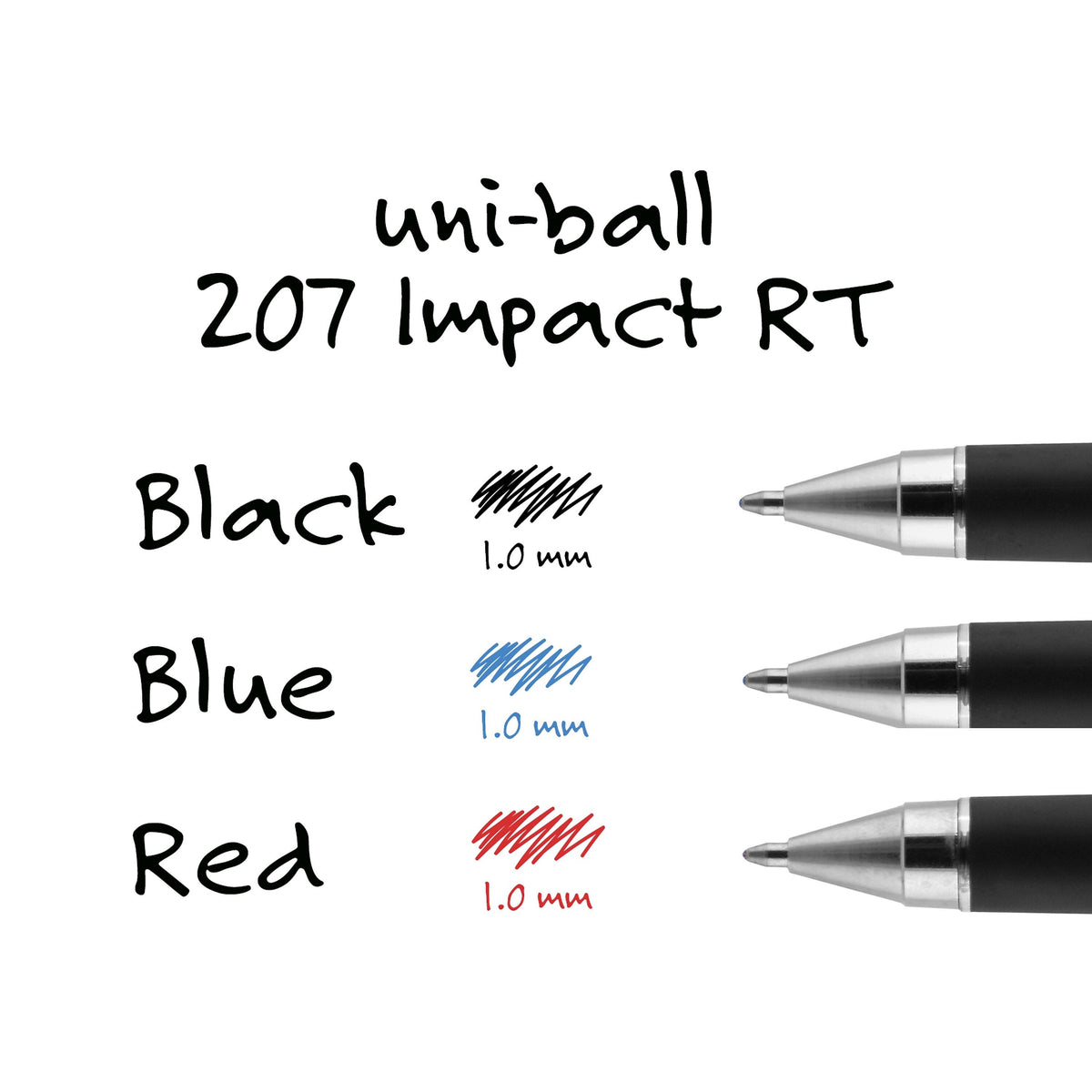 uni-ball Impact RT Gel-Ink Pen Refills, Bold Tip, Black Ink, 2/Pack