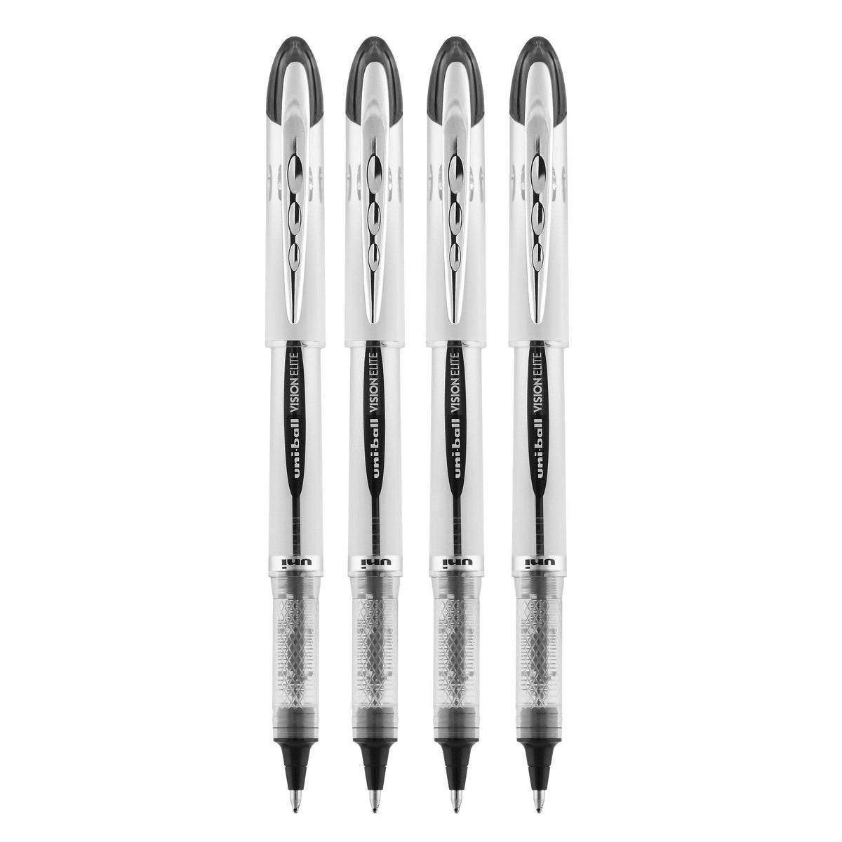 uni-ball Vision Elite Rollerball Pens, Bold Point, Black Ink, 4 Pack