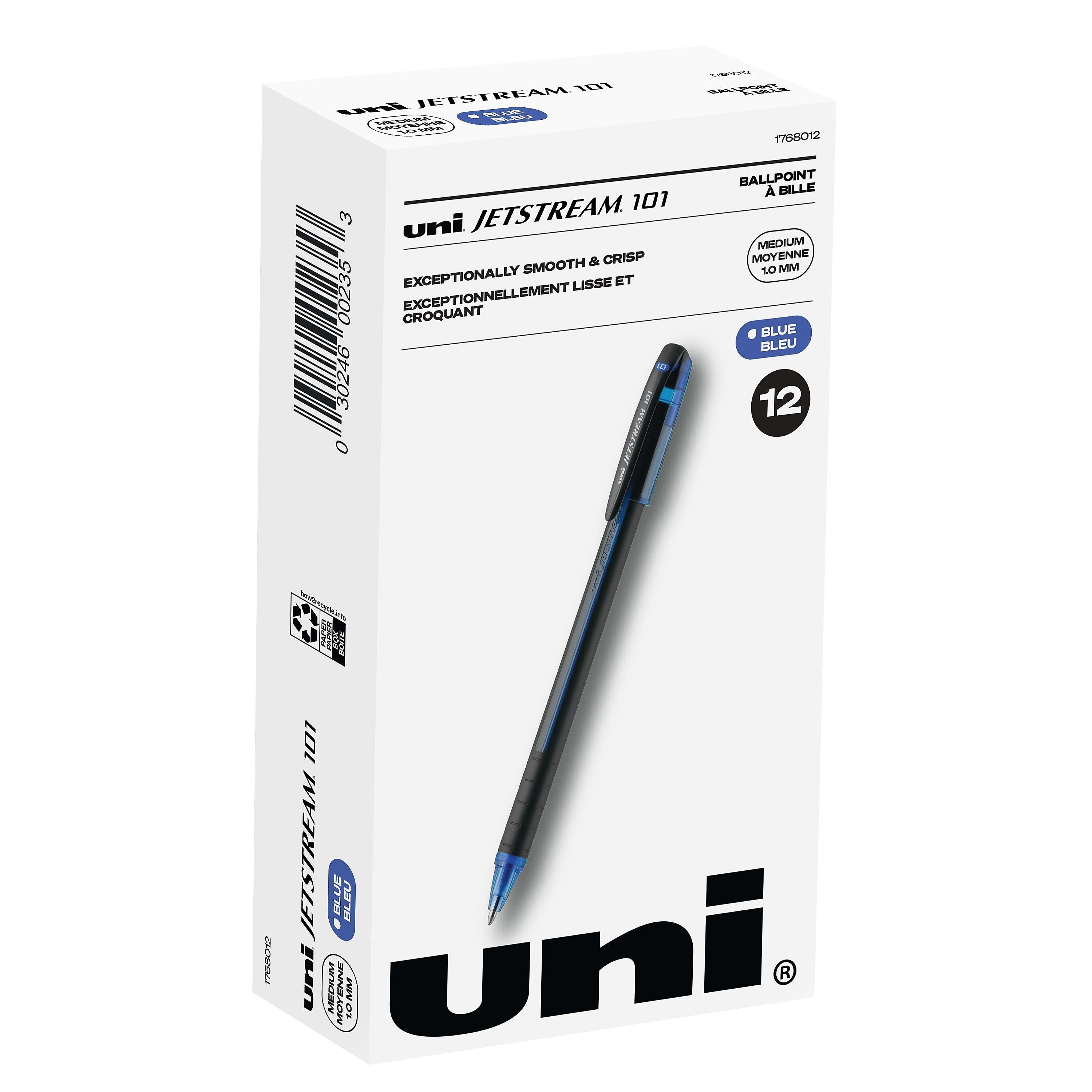 uni Jetstream 101 Ballpoint Pen, Medium Point, 1.0mm, Blue Ink, Dozen