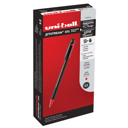 uni Jetstream 101 Ballpoint Pen, Medium Point, 1.0mm, Red Ink, Dozen