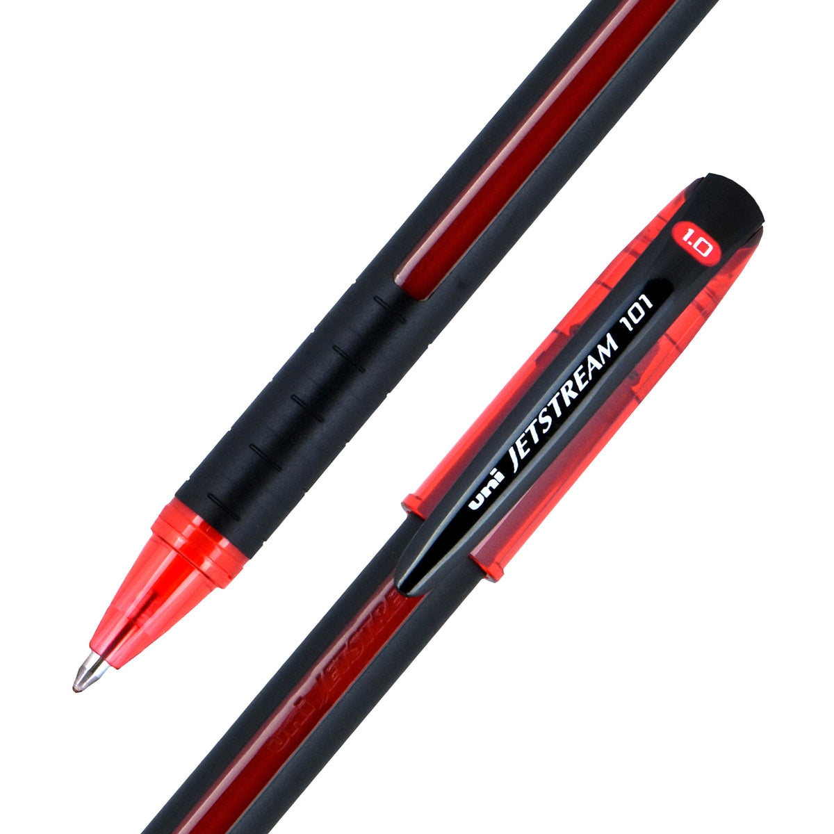 uni Jetstream 101 Ballpoint Pen, Medium Point, 1.0mm, Red Ink, Dozen