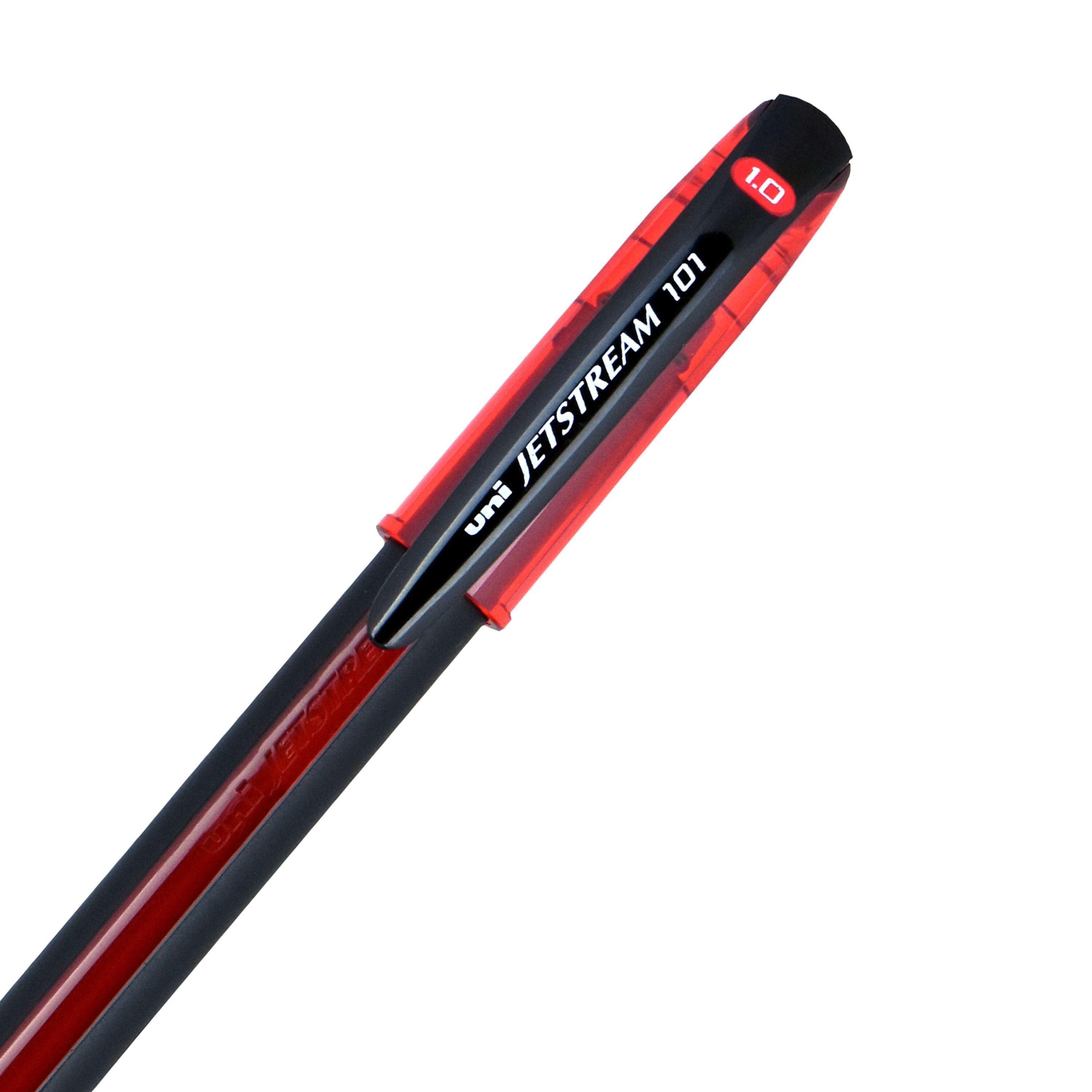 uni Jetstream 101 Ballpoint Pen, Medium Point, 1.0mm, Red Ink, Dozen