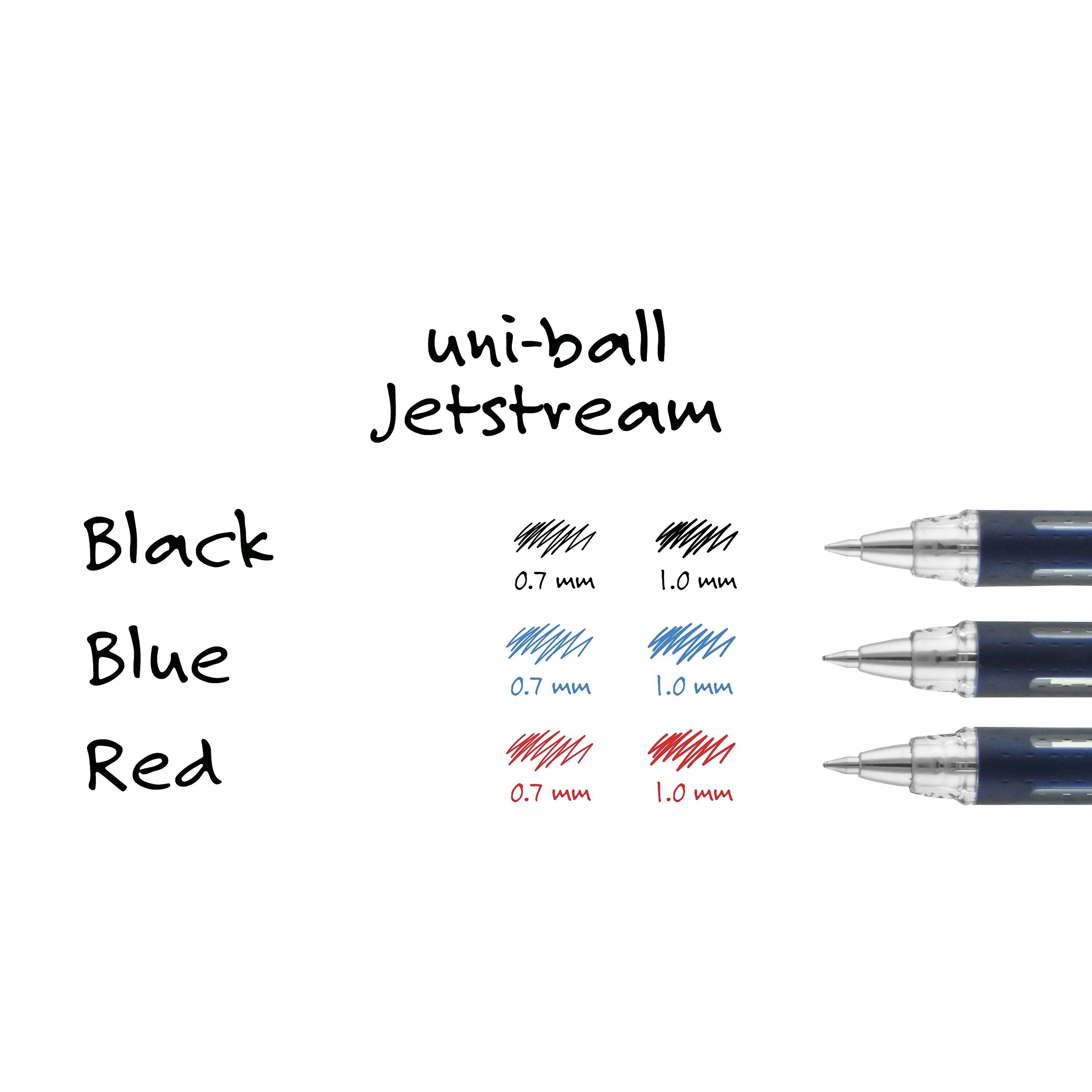 uni Jetstream Ballpoint Pen, Fine Point, 0.7mm, Black Ink, Dozen