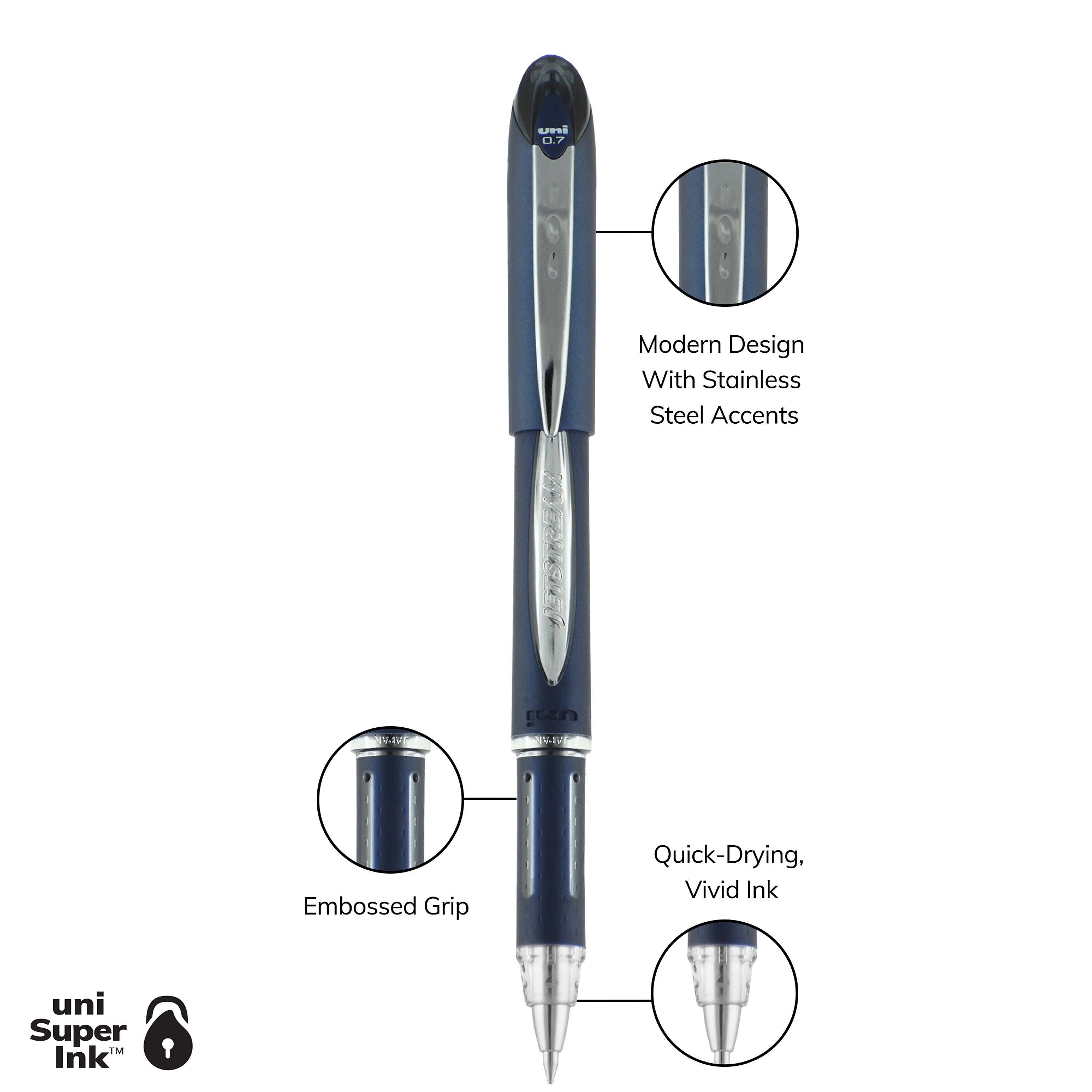 uni Jetstream Ballpoint Pen, Fine Point, 0.7mm, Black Ink, Dozen