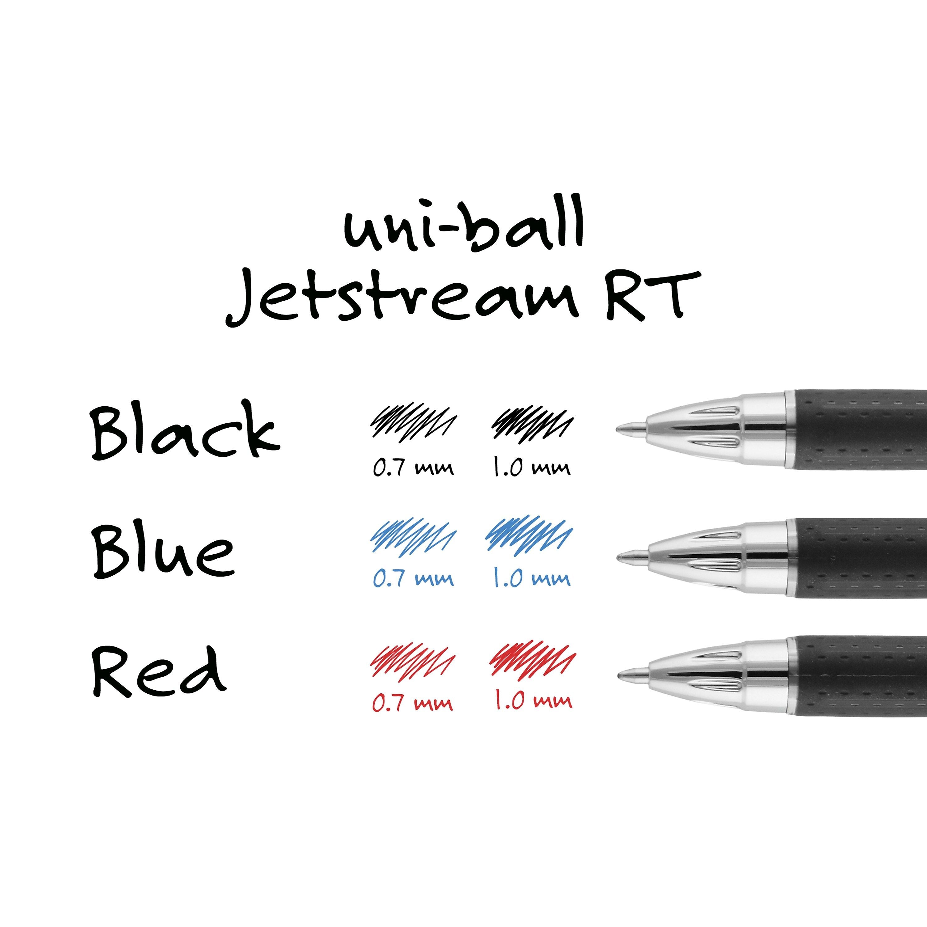 uni Jetstream RT Retractable Ballpoint Pen, Medium Point, 1.0mm, Black Ink, Dozen