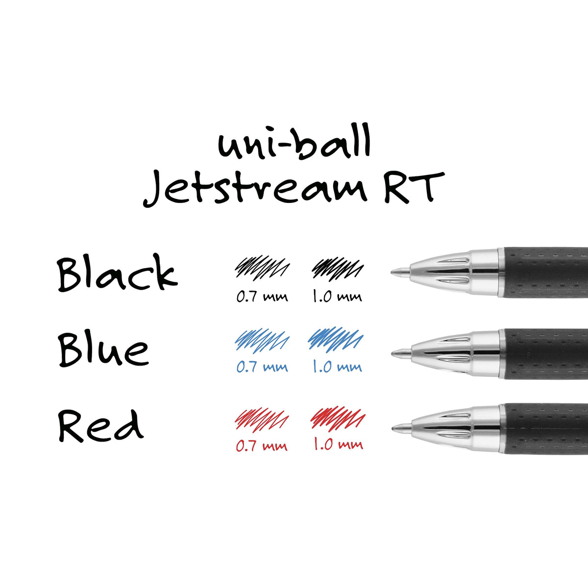 uni Jetstream RT Retractable Ballpoint Pen, Medium Point, 1.0mm, Red Ink, Dozen