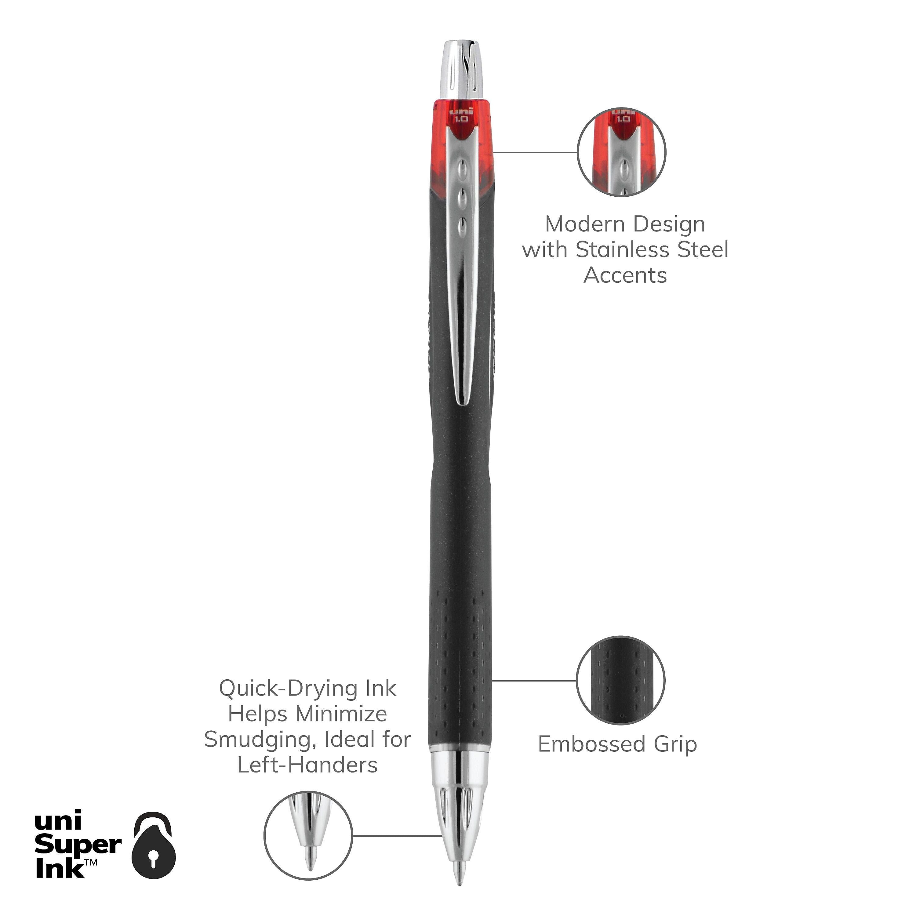 uni Jetstream RT Retractable Ballpoint Pen, Medium Point, 1.0mm, Red Ink, Dozen