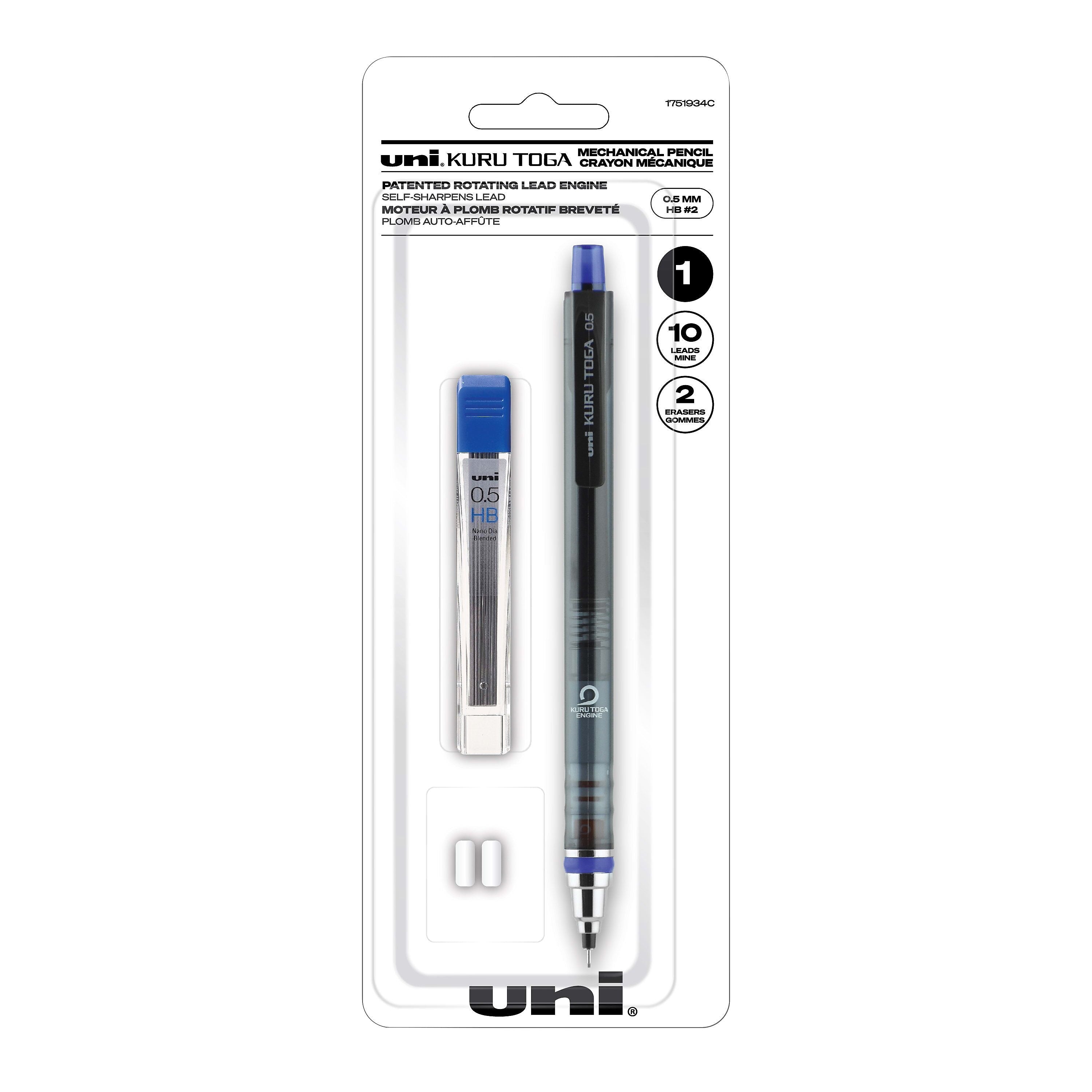 uni Kuru Toga Mechanical Pencil, 0.5mm, #2 Hard Lead