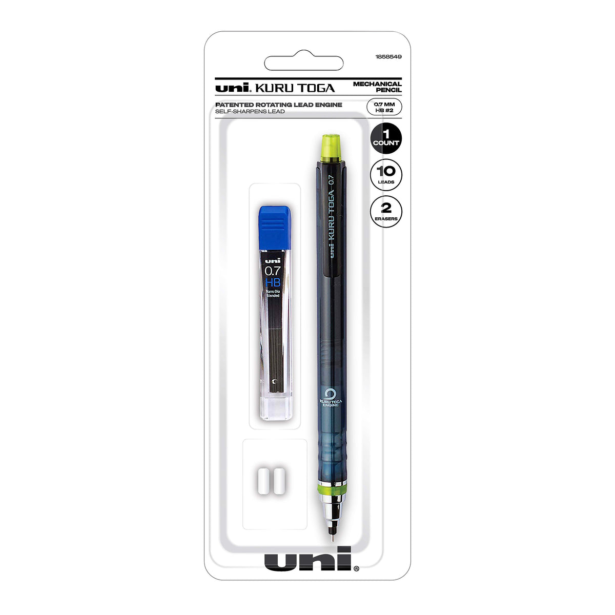 uni Kuru Toga Mechanical Pencil, 0.7mm, #2 Medium Lead