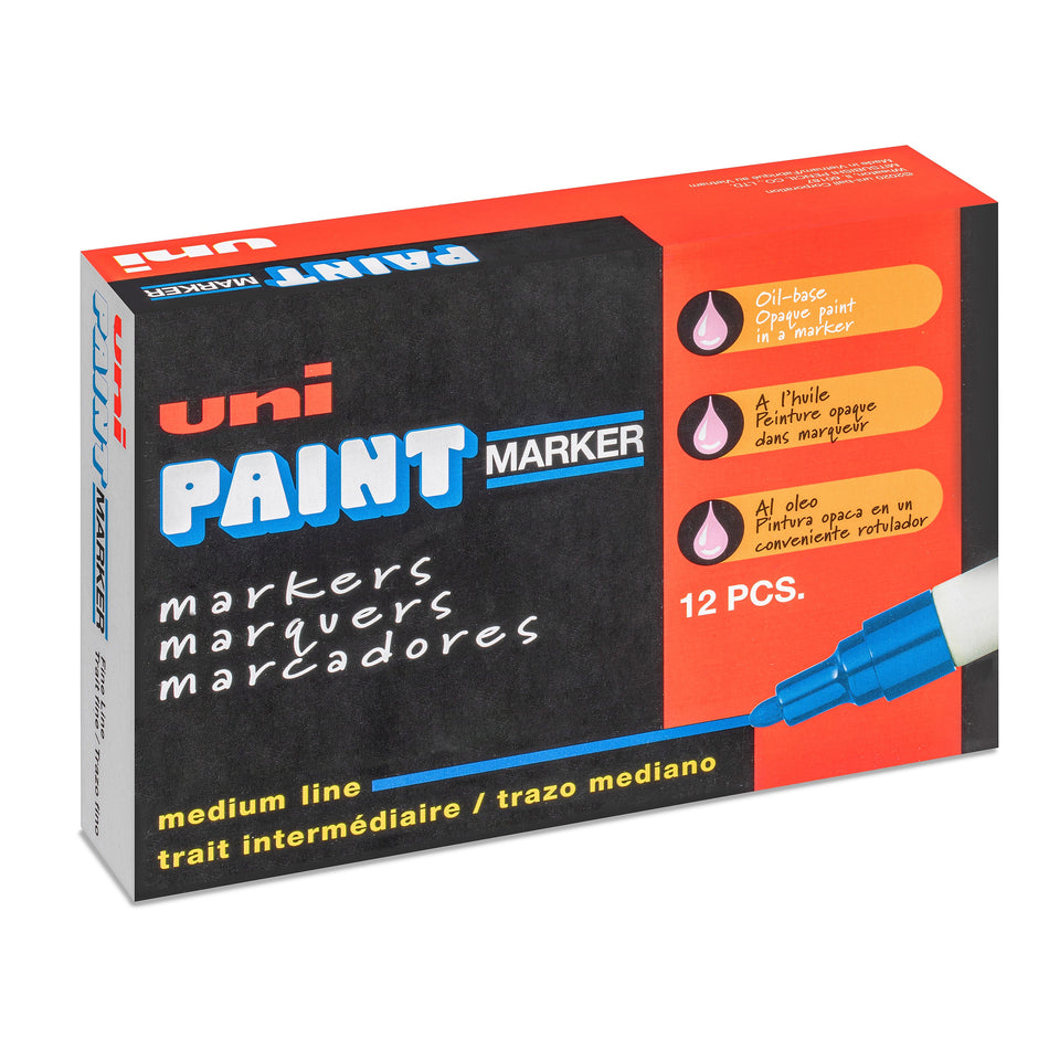 Uni Paint Marker, Bullet Point, Blue, Dozen