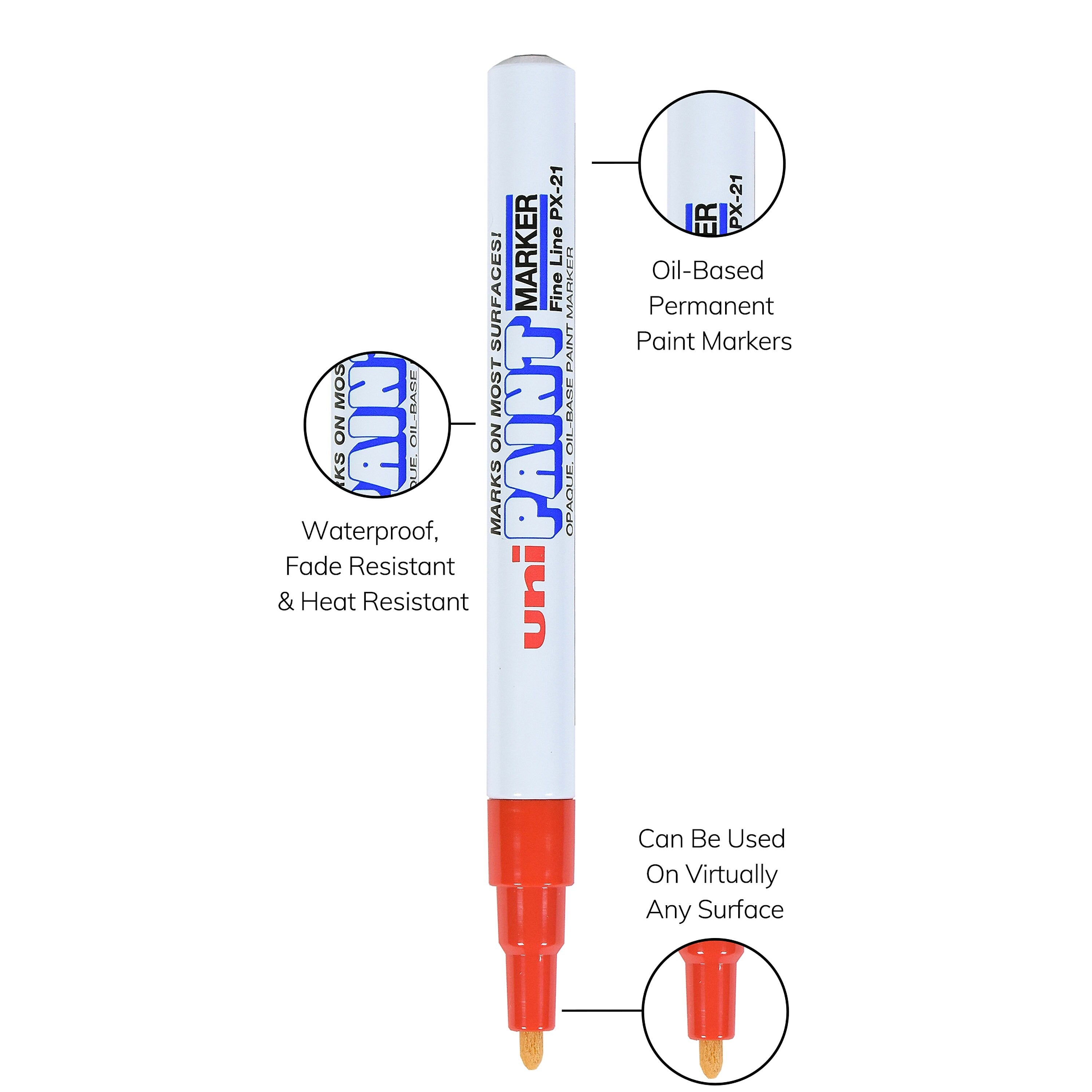 uni PAINT PX-21 Oil-Based Paint Marker, Fine Line, Red
