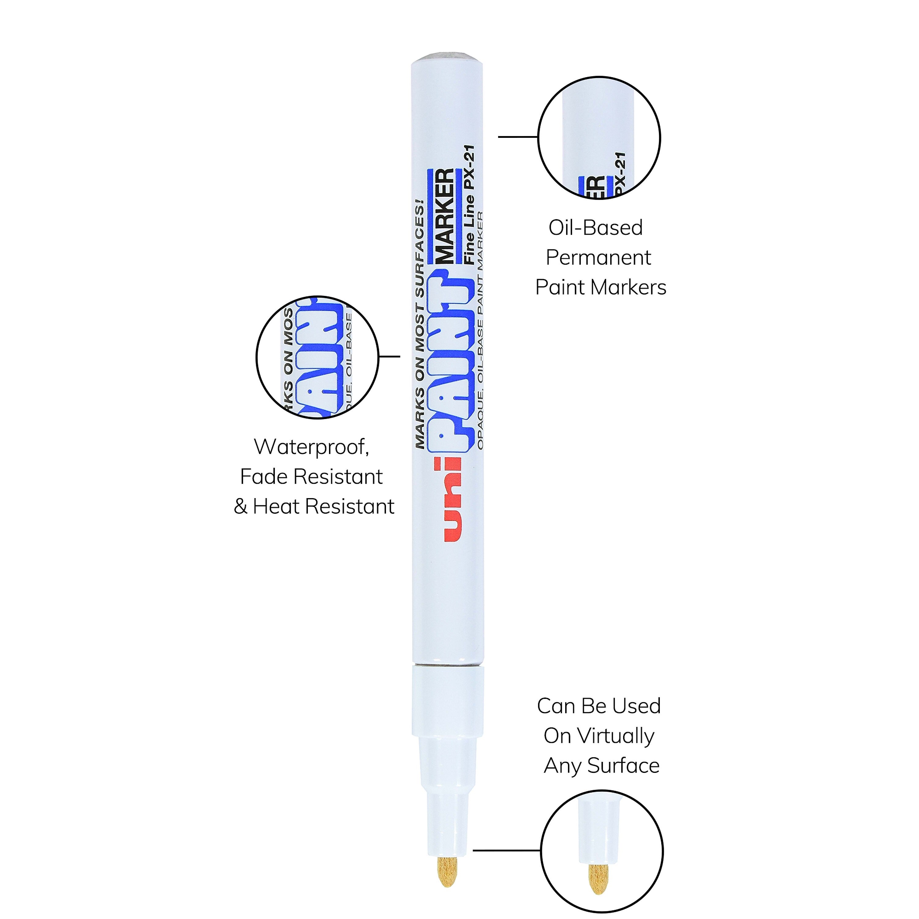 uni PAINT PX-21 Oil-Based Paint Marker, Fine Line, White