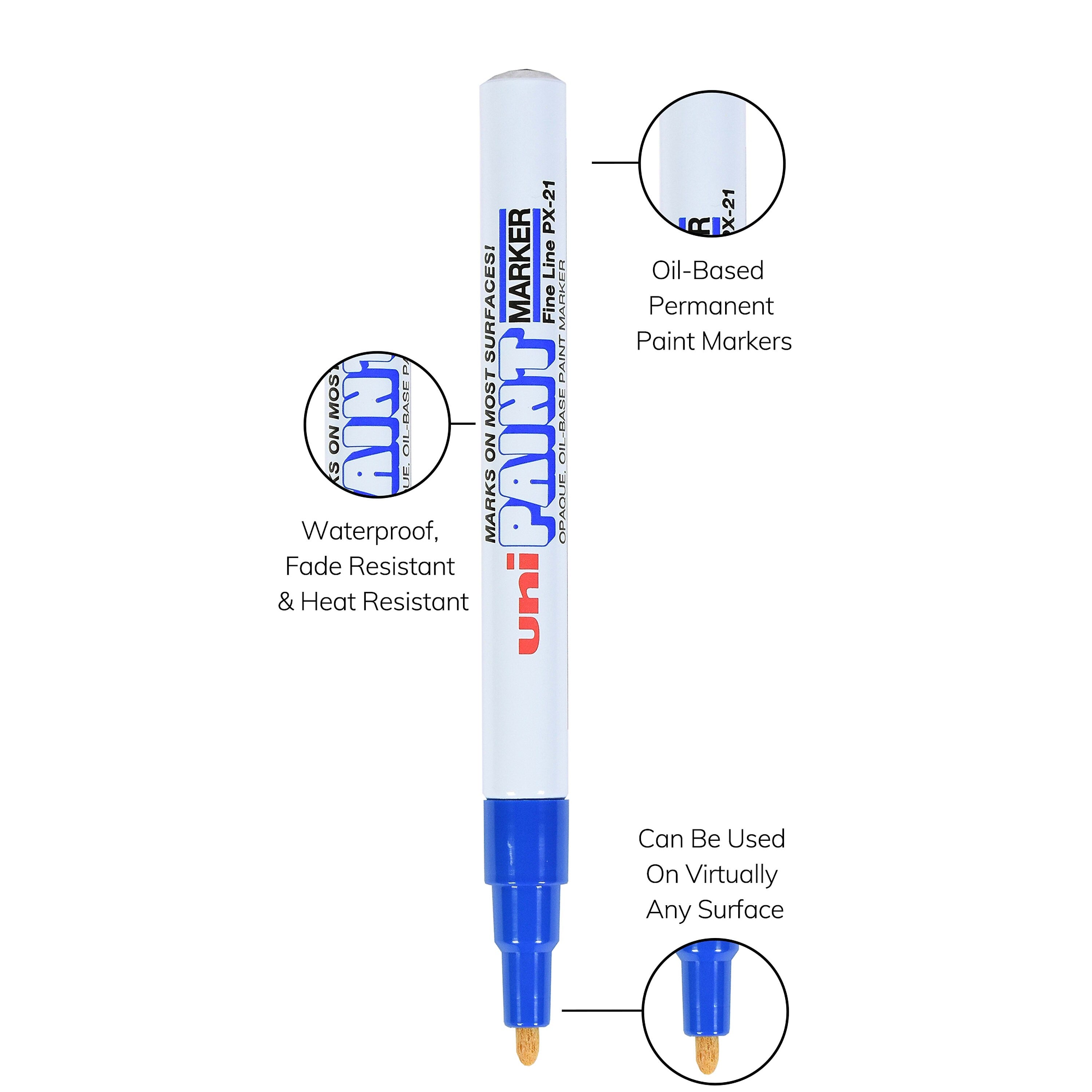 uni PAINT PX-21 Oil-Based Paint Markers, Fine Line, Blue