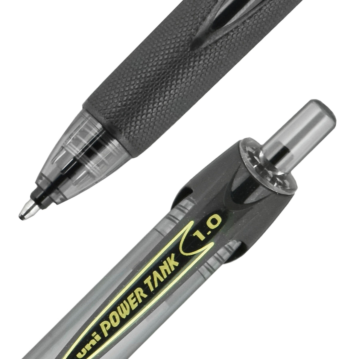 uni Power Tank RT Ballpoint Pens, Medium Point, 1.0mm, Black Ink, 12/Pack