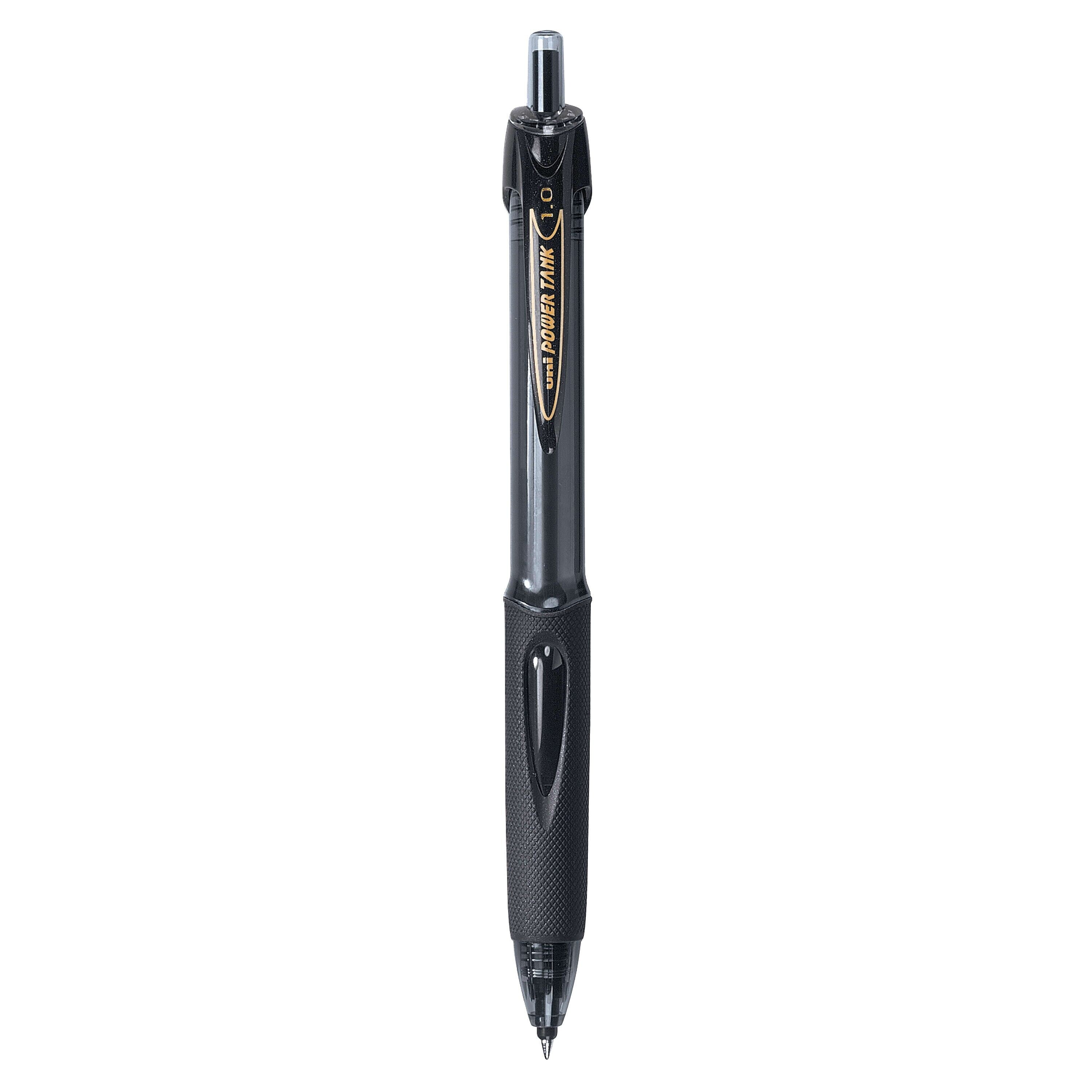 uni Power Tank RT Ballpoint Pens, Medium Point, 1.0mm, Black Ink, 12/Pack