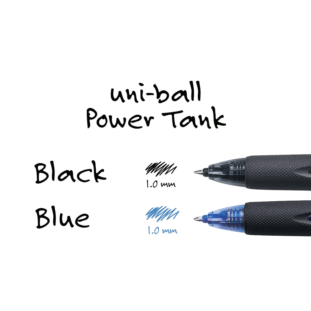 uni Power Tank RT Ballpoint Pens, Medium Point, 1.0mm, Black Ink, 12/Pack