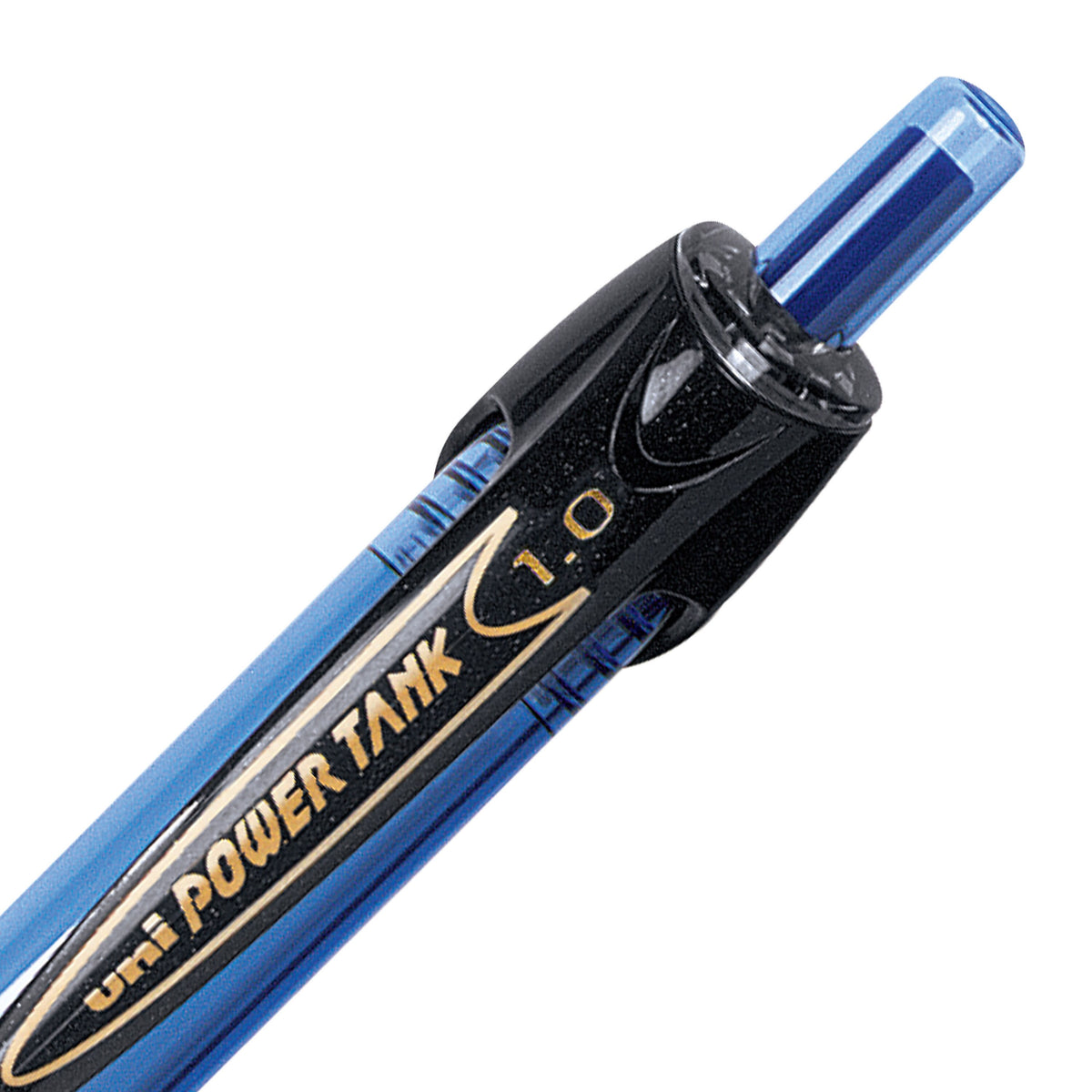 uni Power Tank RT Ballpoint Pens, Medium Point, 1.0mm, Blue Ink, 12/Pack