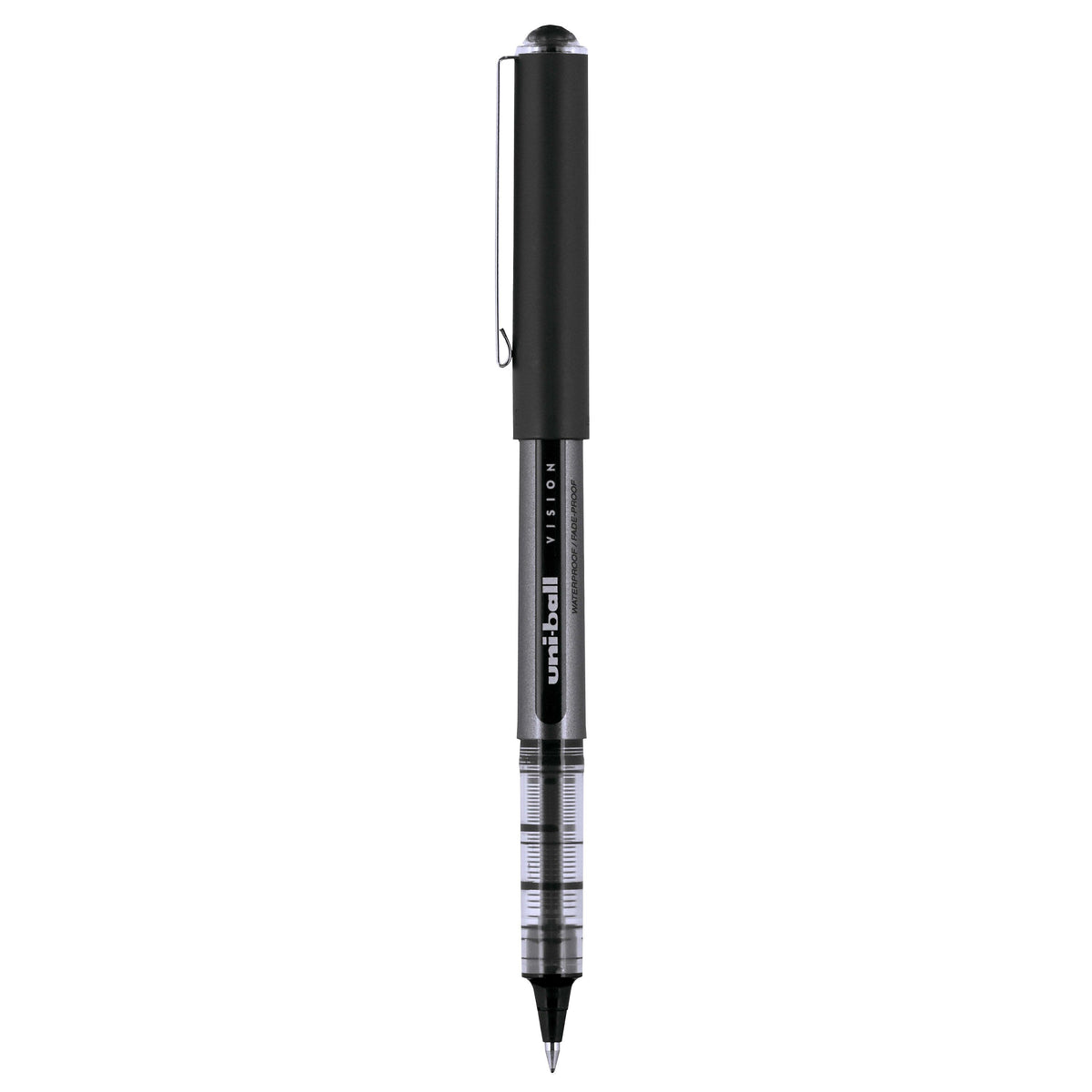 Uni Vision Rollerball Pen,Micro Point, Black Ink, Dozen