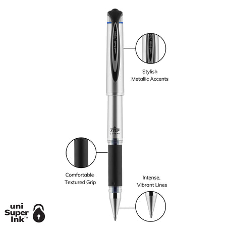 uniball 207 Impact Gel Pens, Bold Point, 1.0mm, Blue Ink