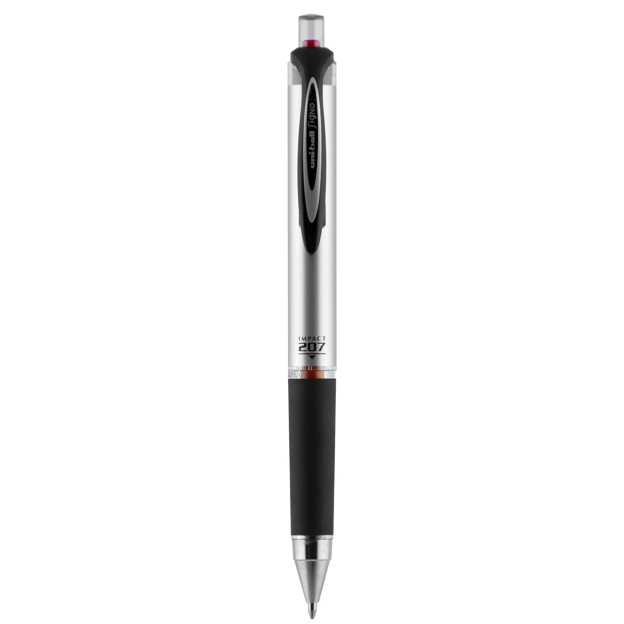 uniball 207 Impact Retractable Gel Pens, Bold Point, 1.0mm, Red Ink