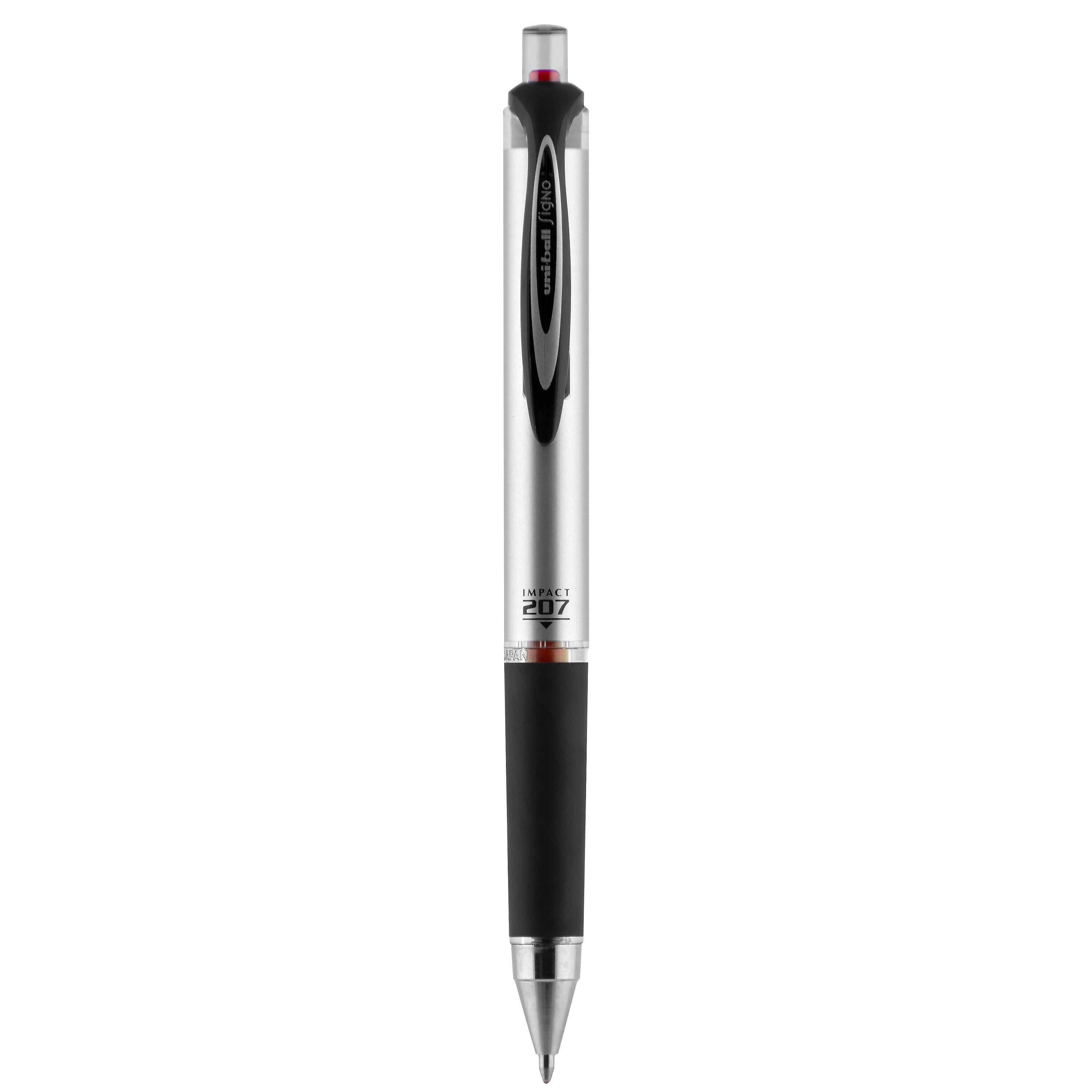 uniball 207 Impact Retractable Gel Pens, Bold Point, 1.0mm, Red Ink