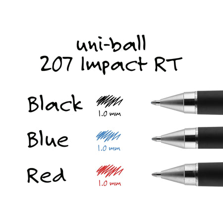 uniball 207 Impact Retractable Gel Pens, Bold Point, 1.0mm, Red Ink