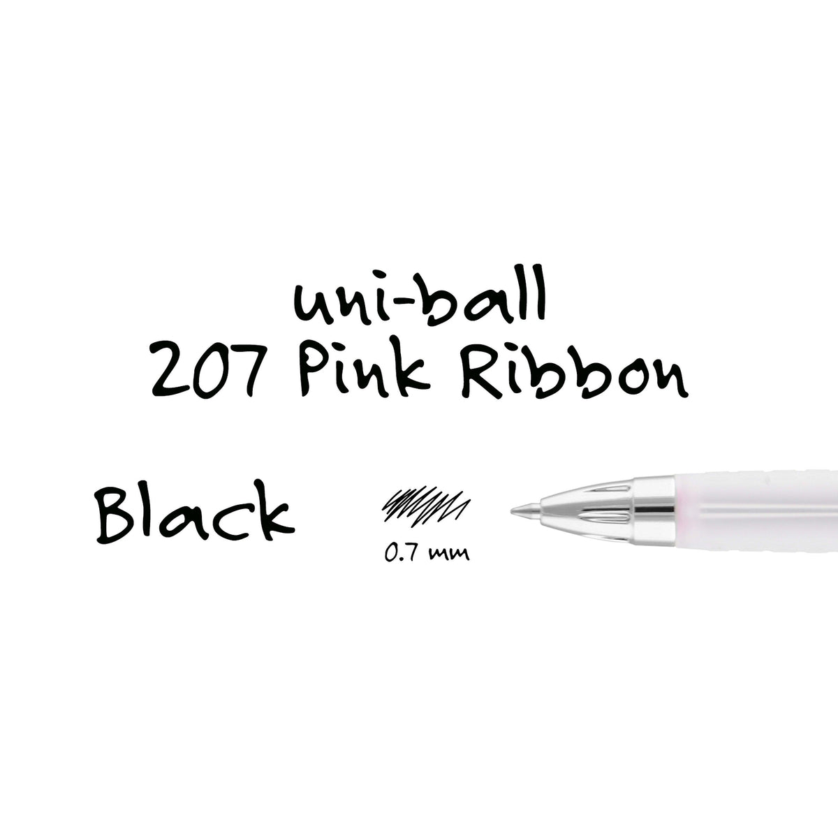 uniball 207 Pink Ribbon Retractable Gel Pens, Medium Point, 0.7mm, Black Ink, 36/Pack