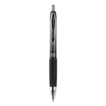 uniball 207 Plus+ Retractable Gel Pens, Medium Point, 0.7mm, Black Ink, Dozen