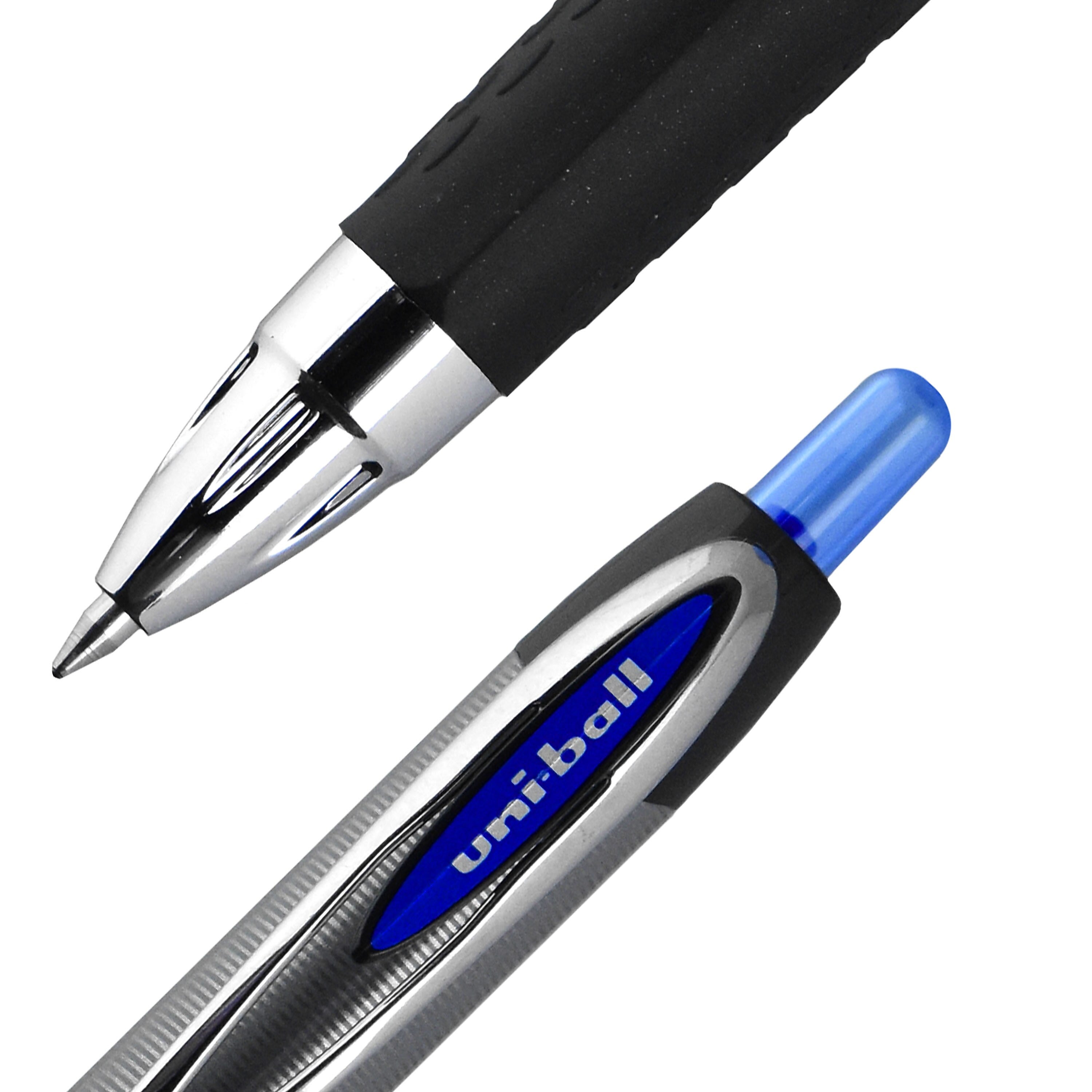 uniball 207 Plus+ Retractable Gel Pens, Medium Point, 0.7mm, Blue Ink, Dozen