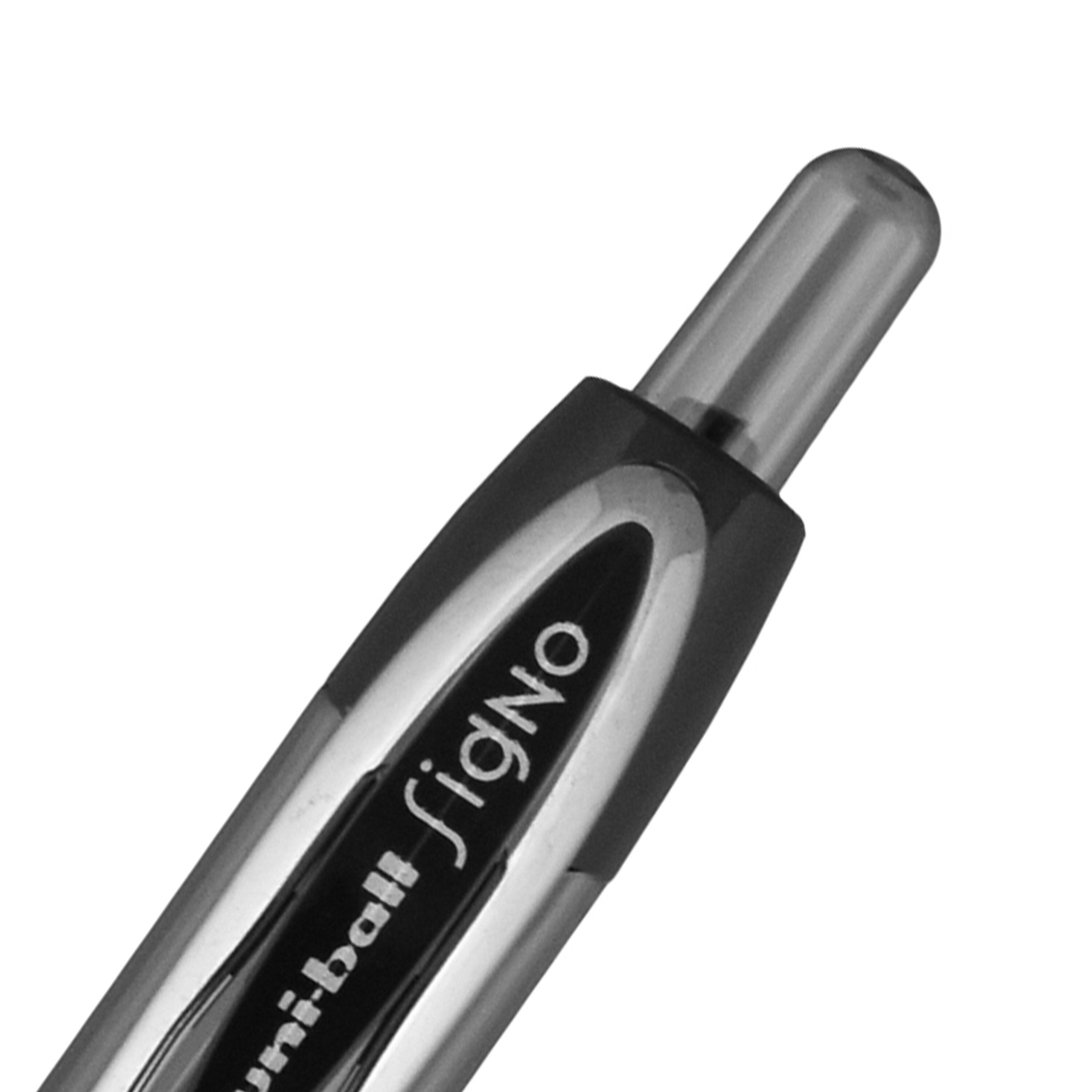 uniball 207 Retractable Gel Pens, Bold Point, 1.0mm, Black Ink, 12/Pack