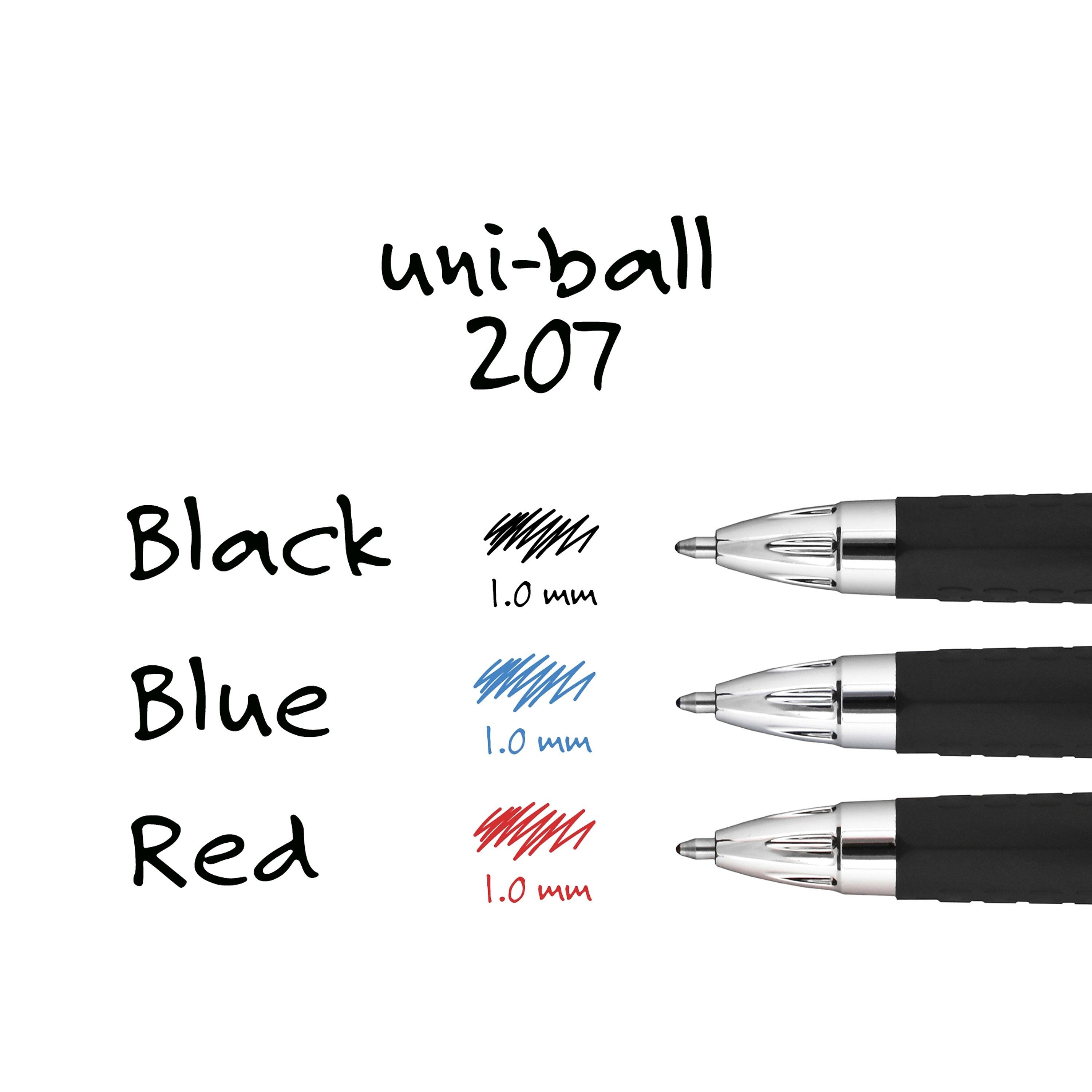 uniball 207 Retractable Gel Pens, Bold Point, 1.0mm, Blue Ink, Dozen