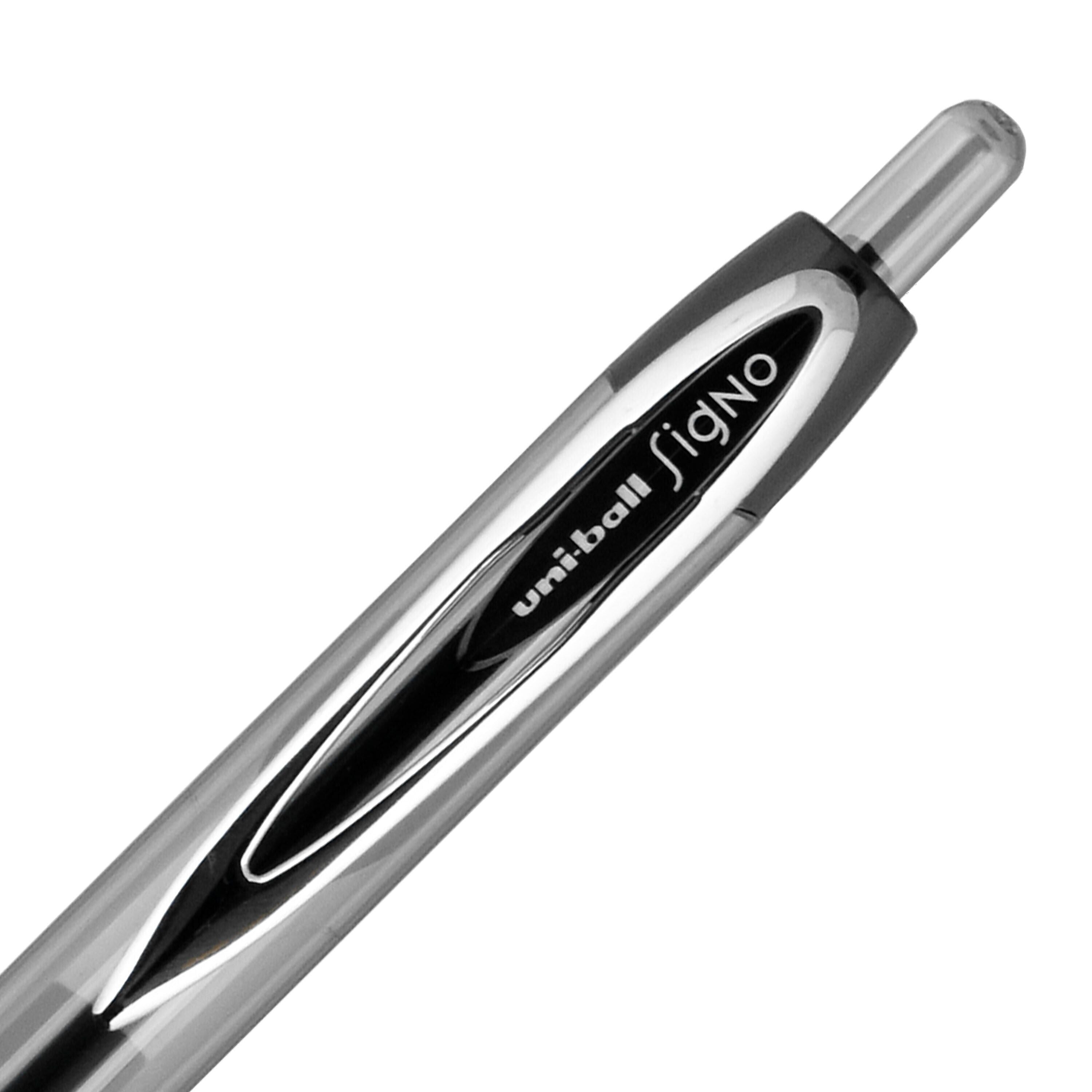uniball 207 Retractable Gel Pens, Medium Point, 0.7mm, Black Ink, 12/Pack