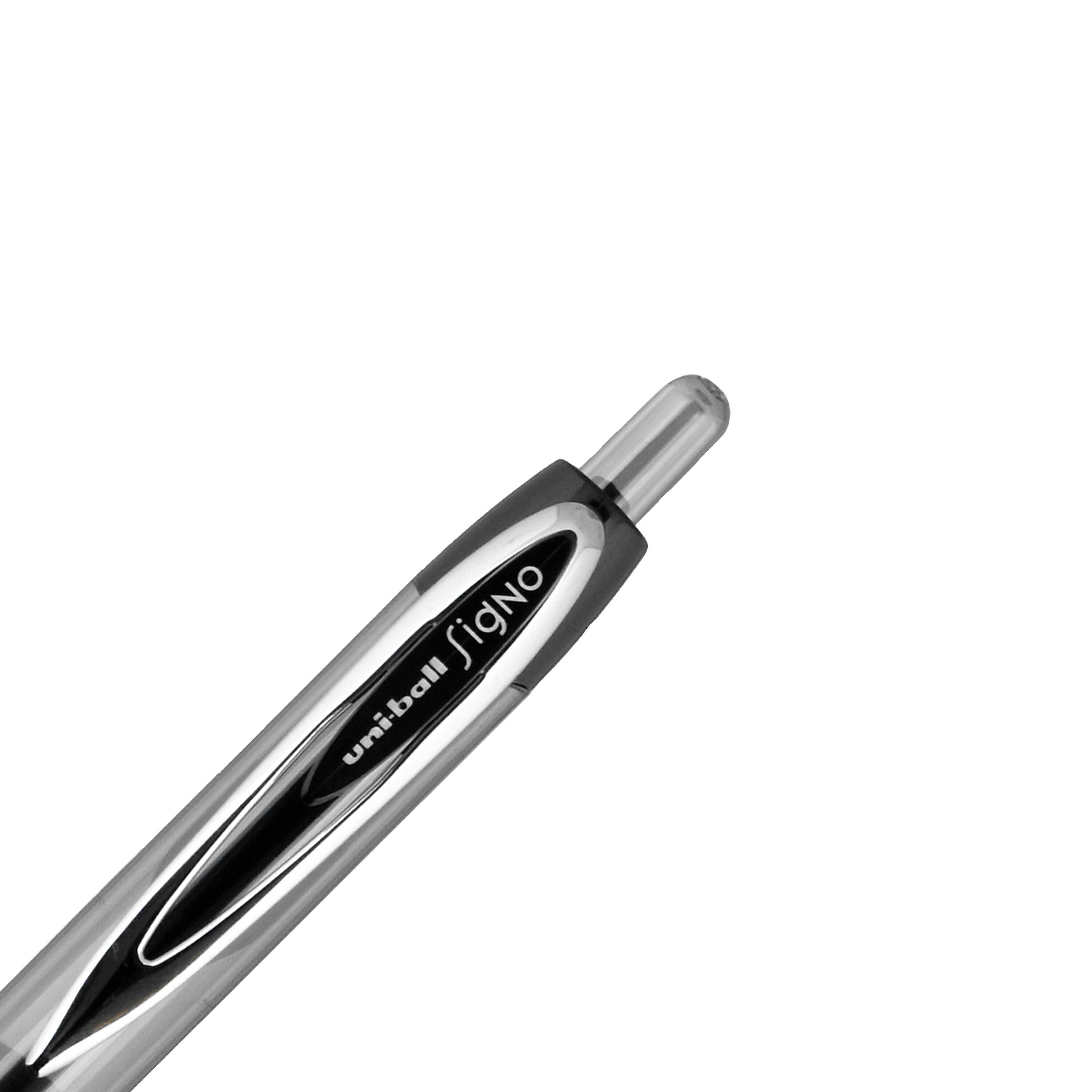 uniball 207 Retractable Gel Pens, Medium Point, 0.7mm, Black Ink, 5/Pack